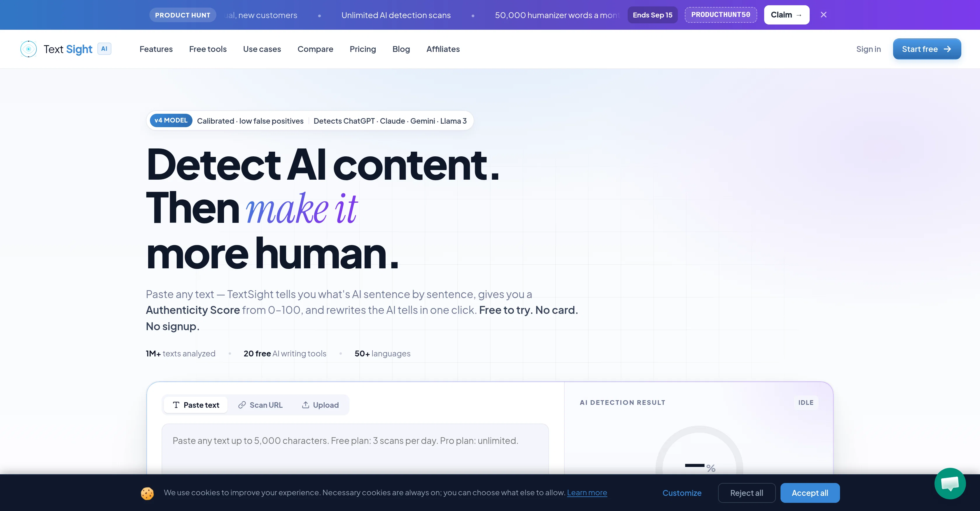 TextSight.ai website