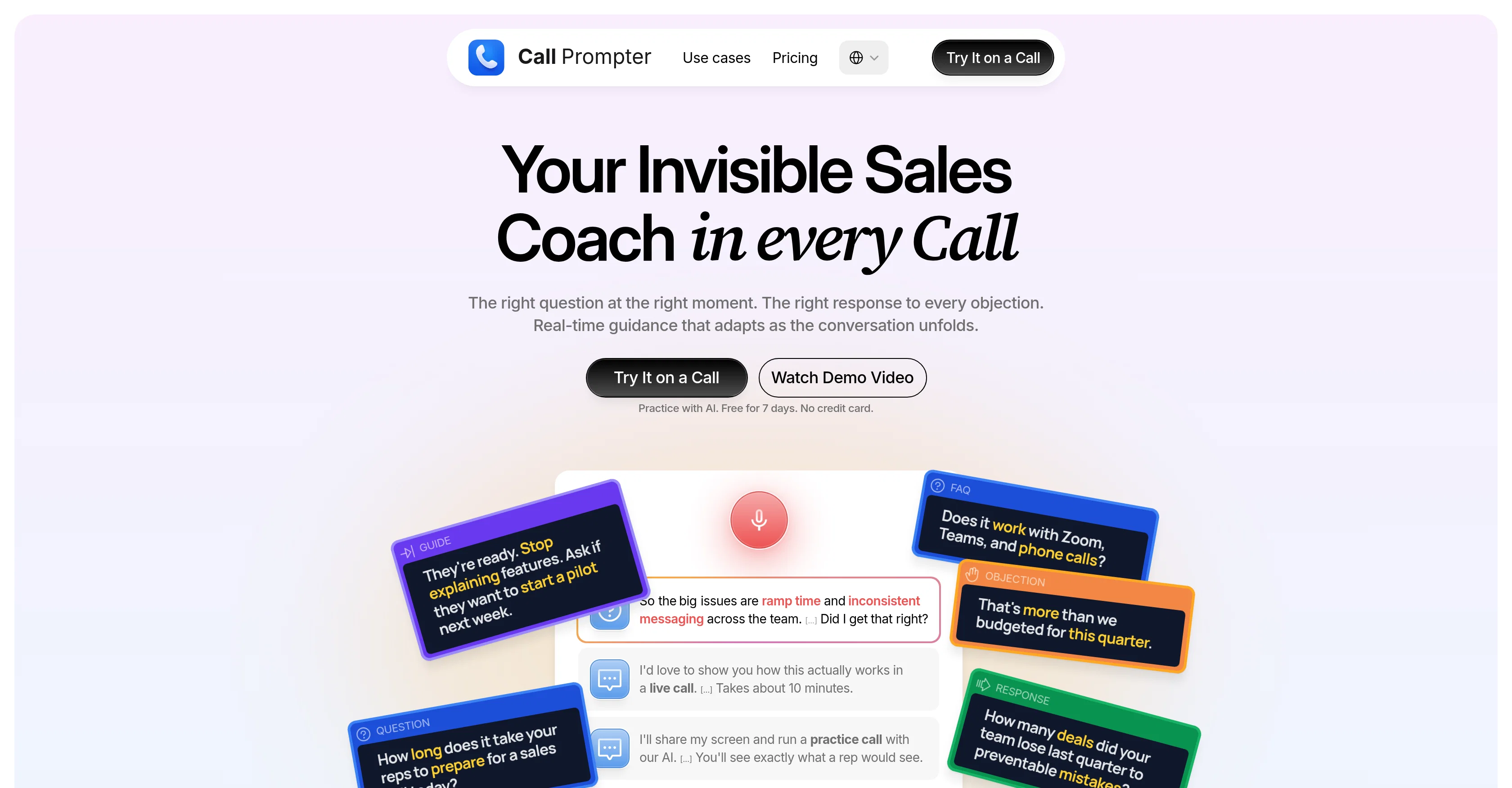 Call Prompter website