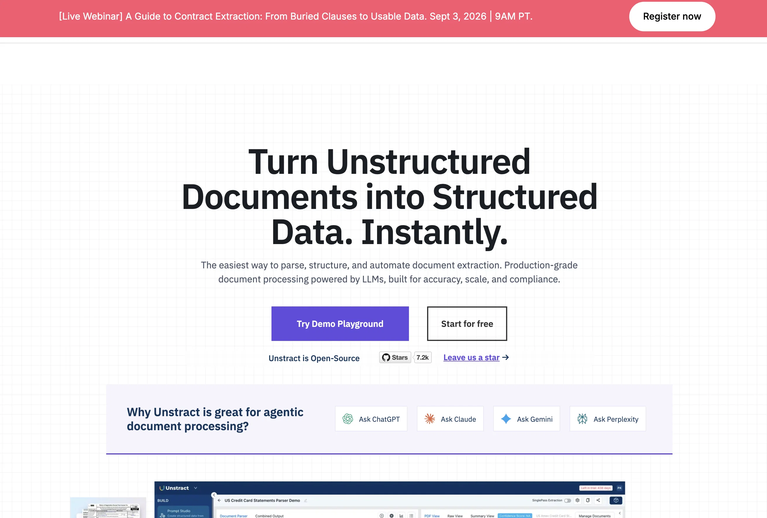 Unstract website