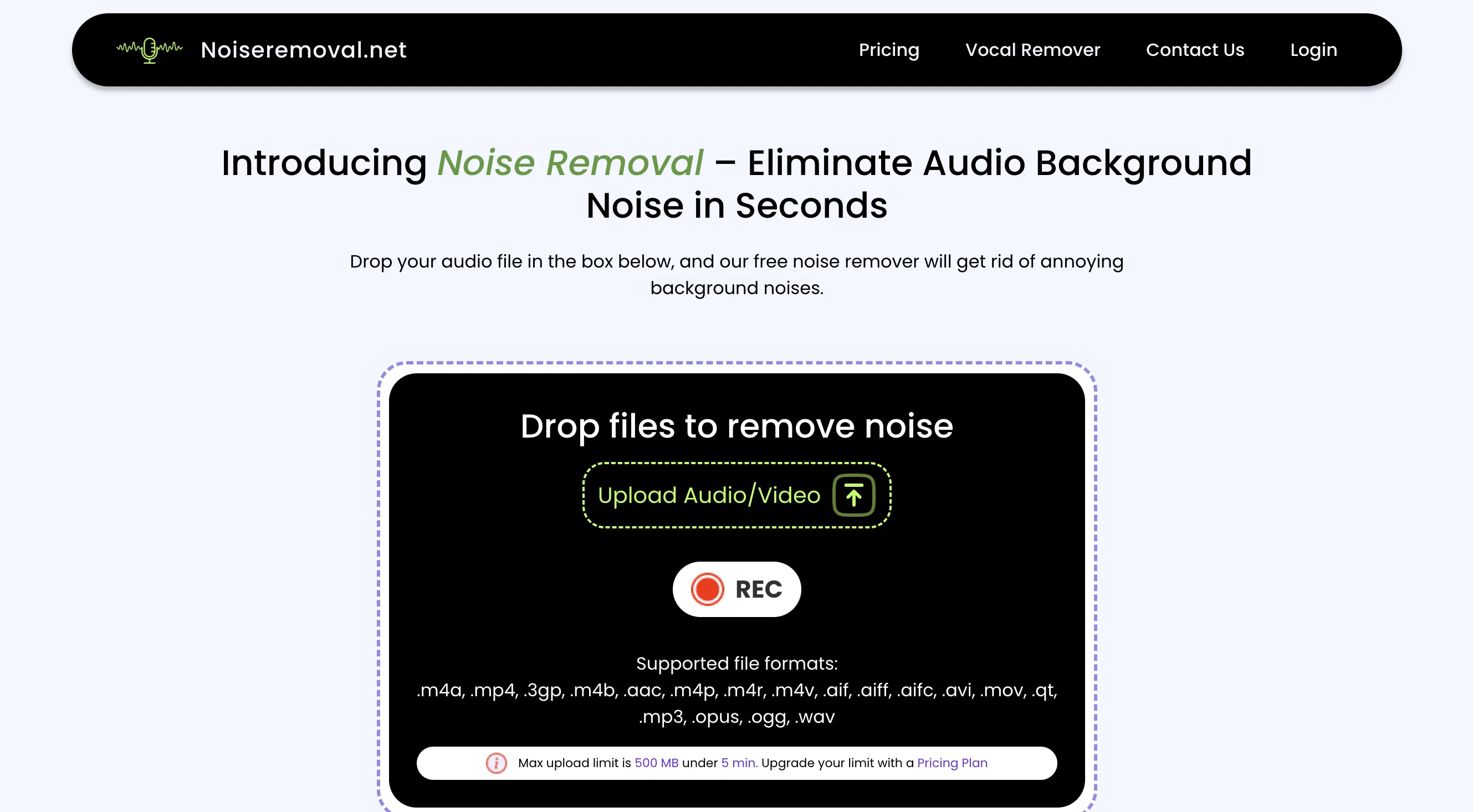 Noiseremoval.net website