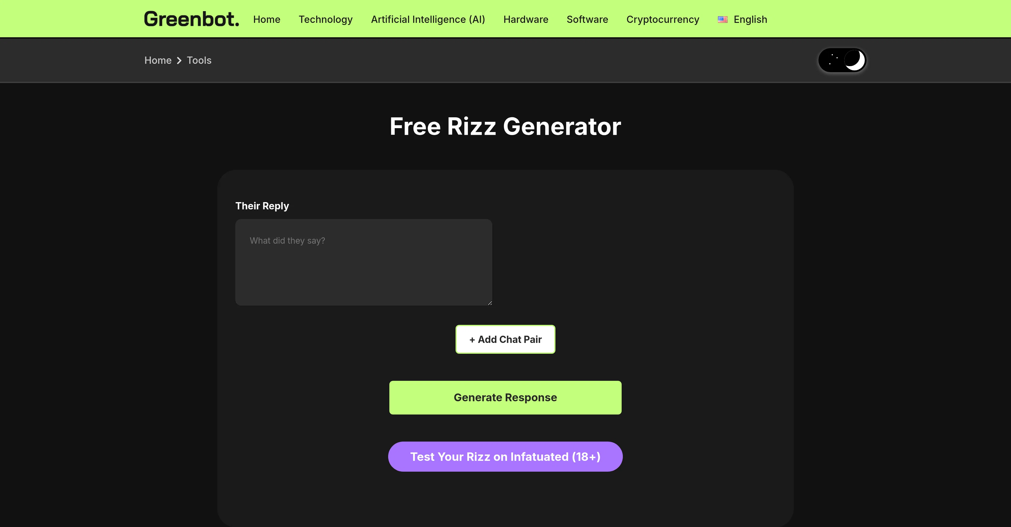 Free Rizz AI Generator website