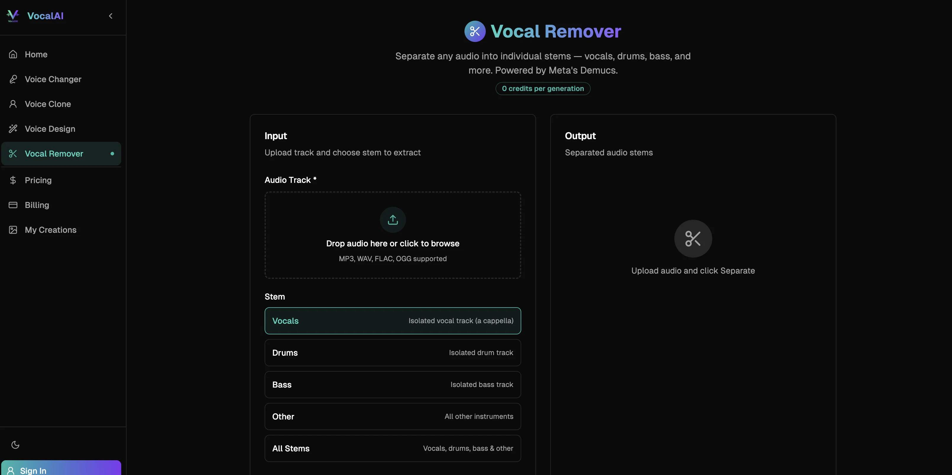 VocalAI website