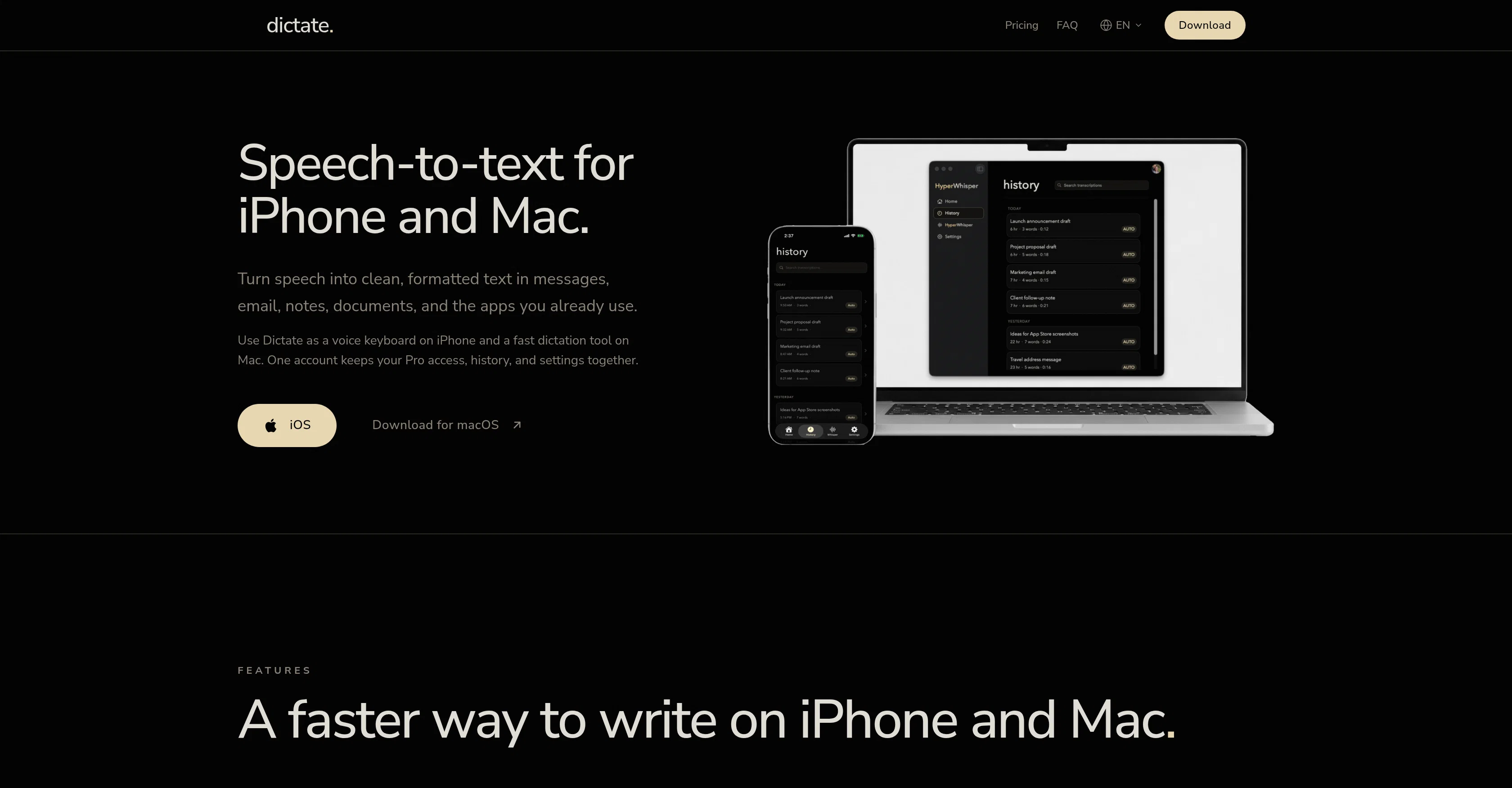 dictate. website
