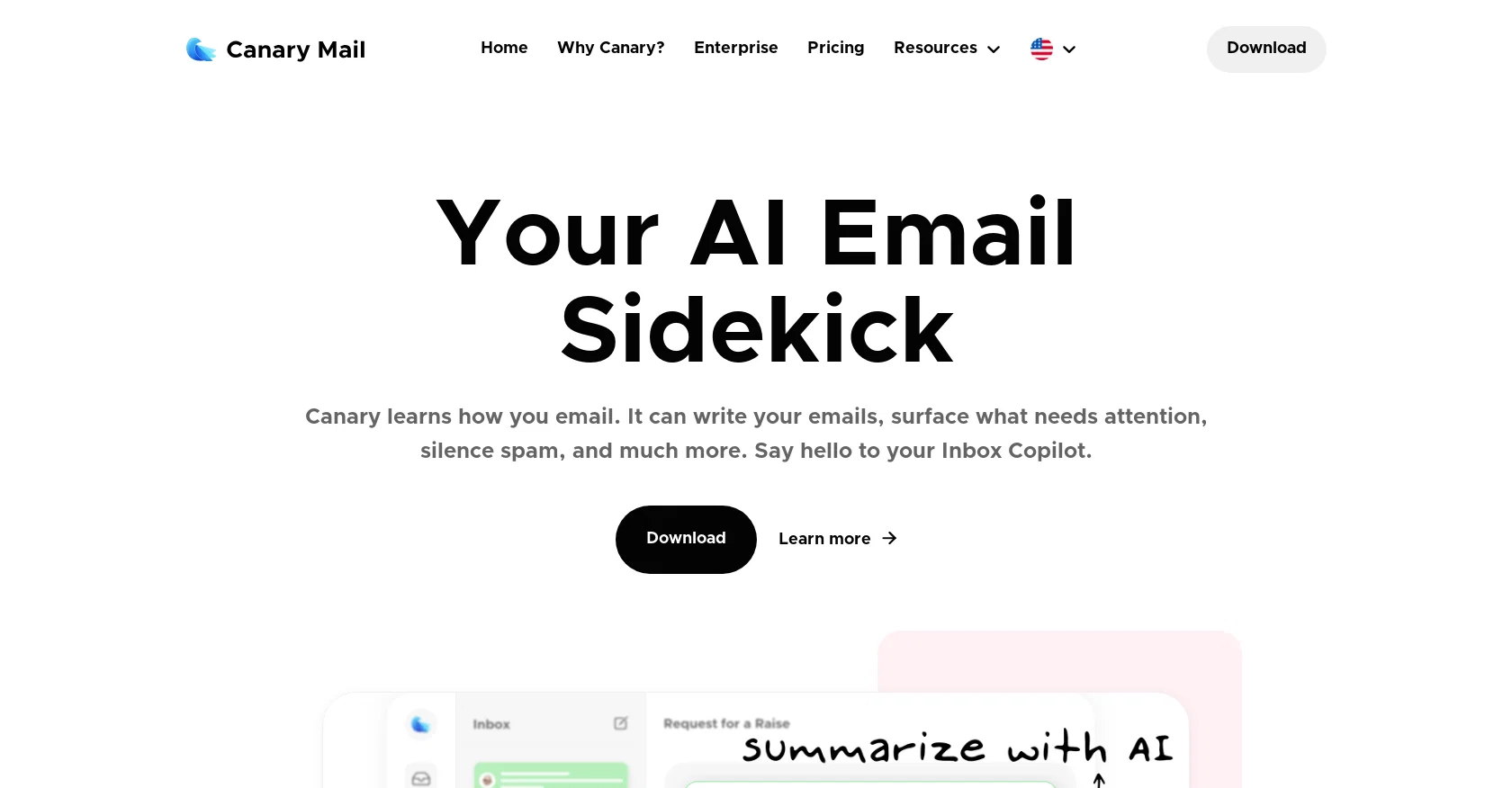 Canary Mail website