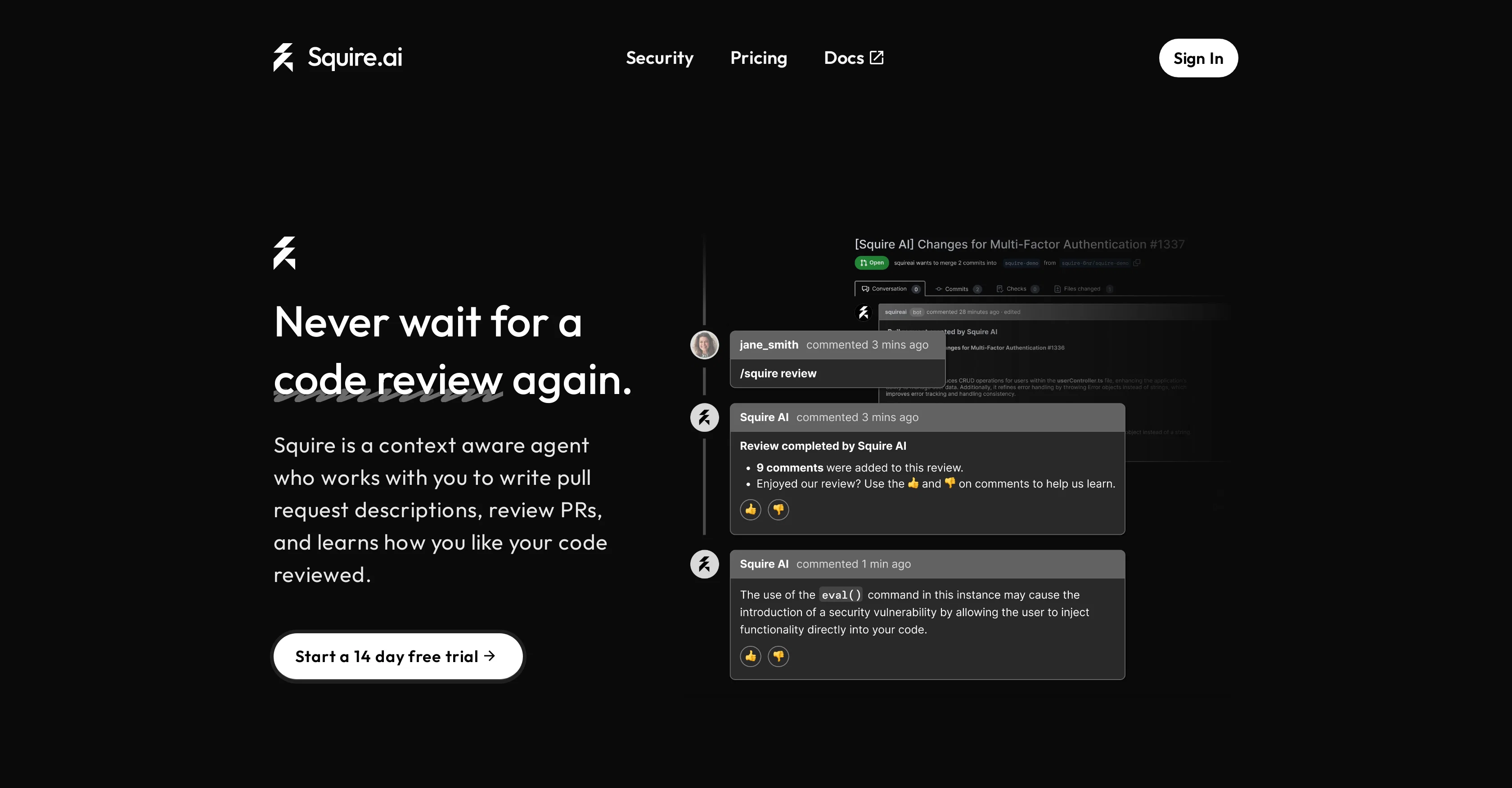 Squire AI website