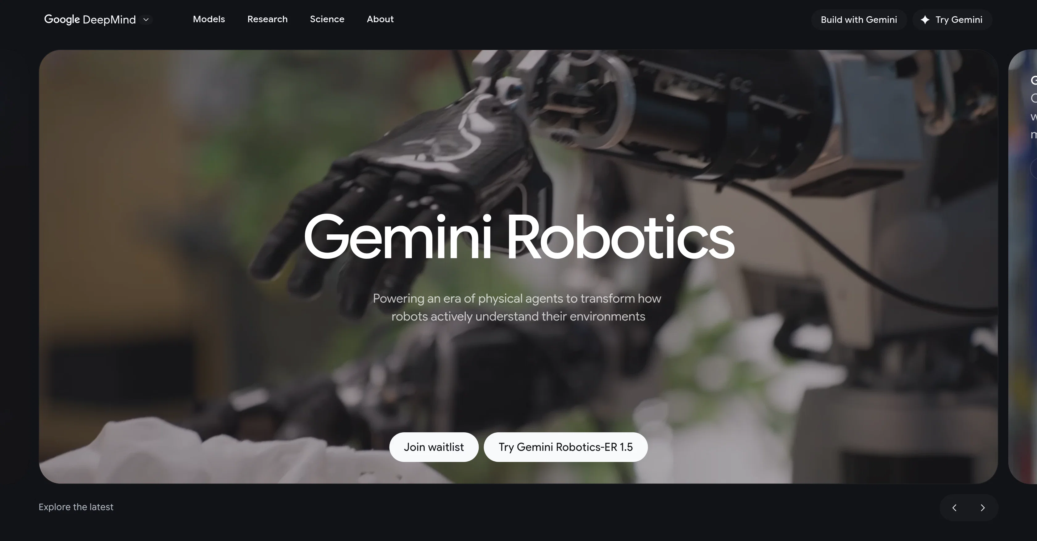 Gemini Robotics website