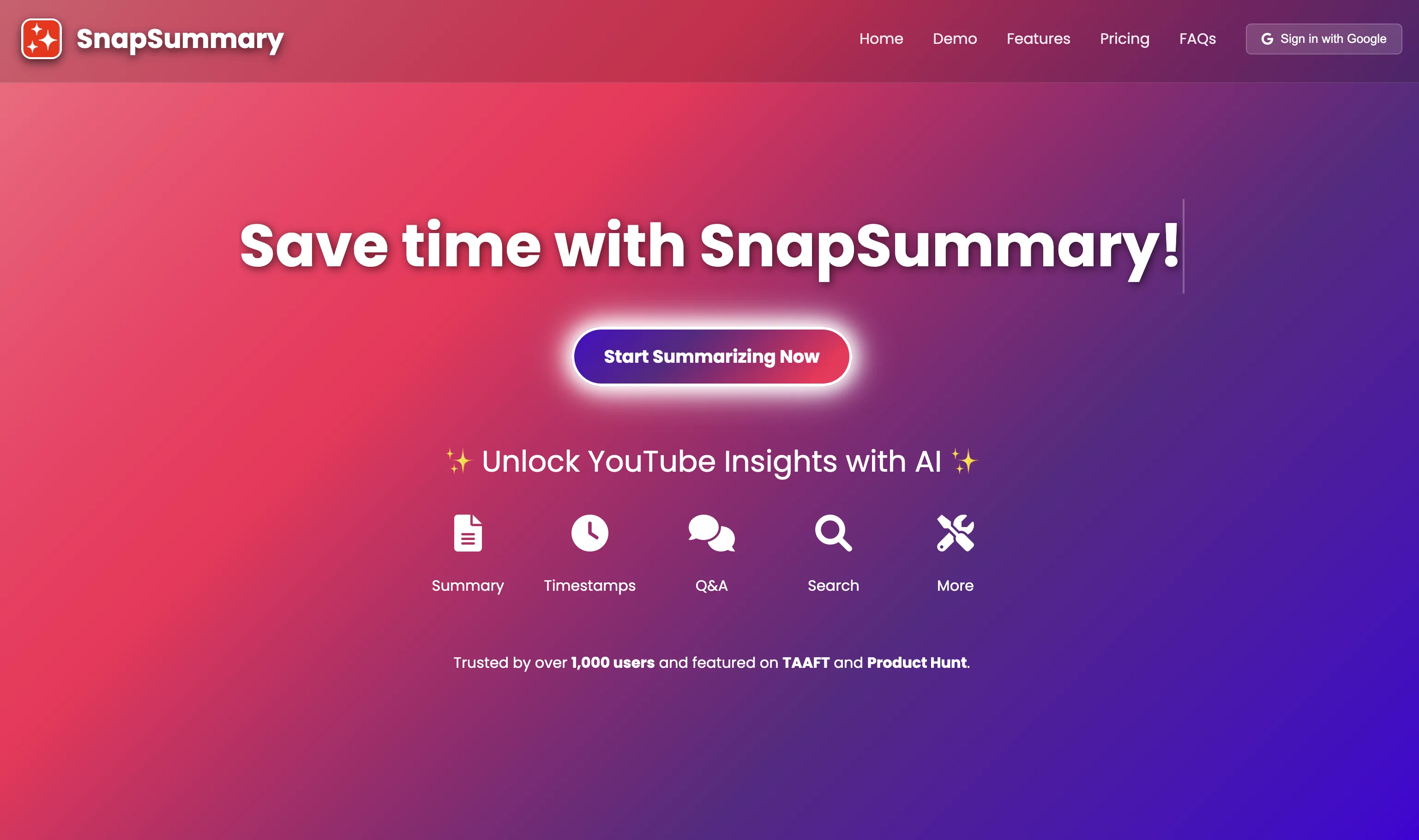 SnapSummary website