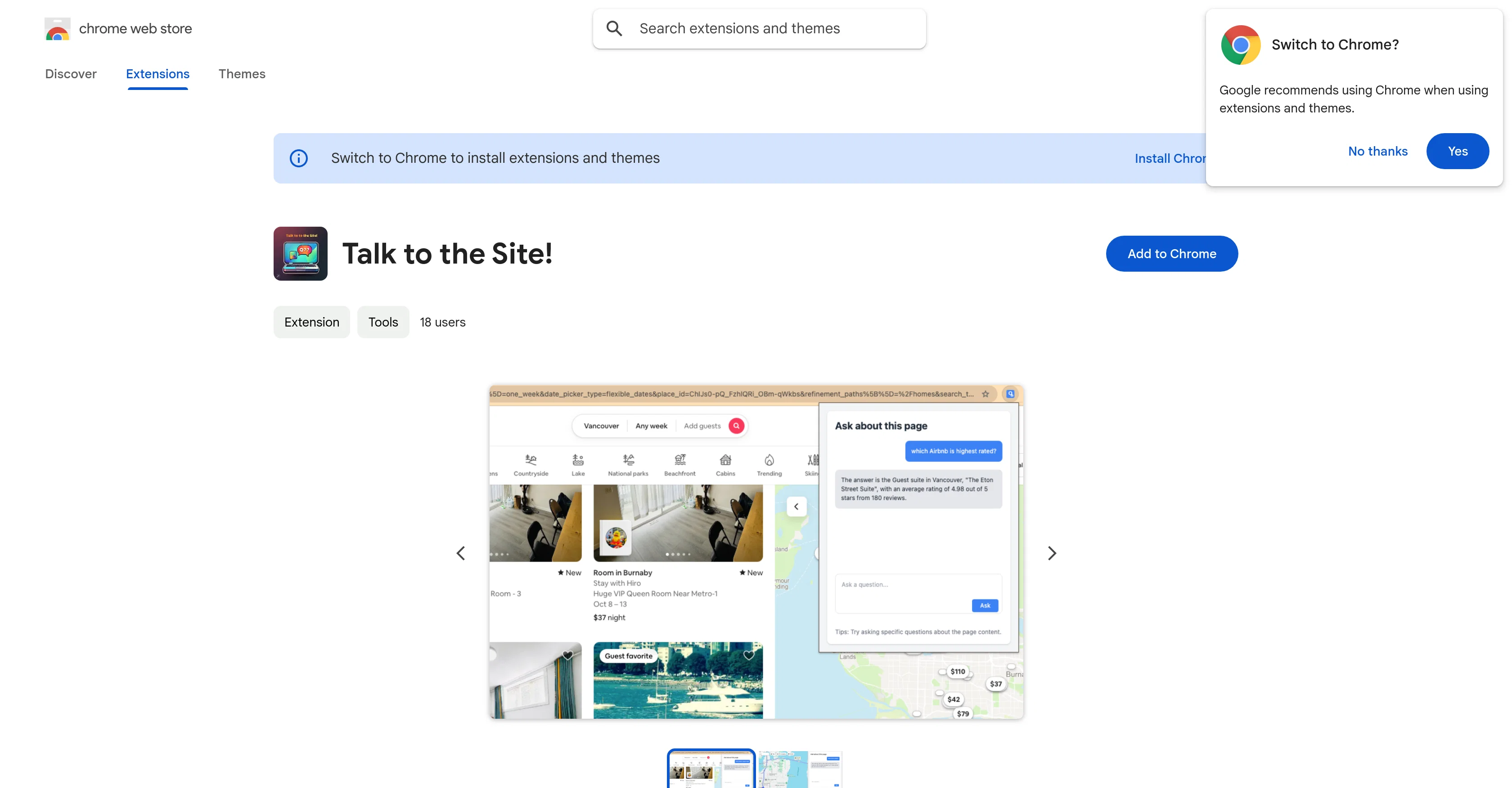 Talk to the Site! website