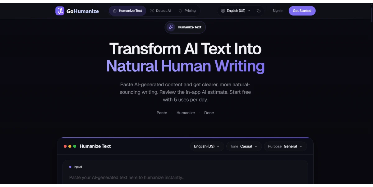 Go Humanize AI Detector