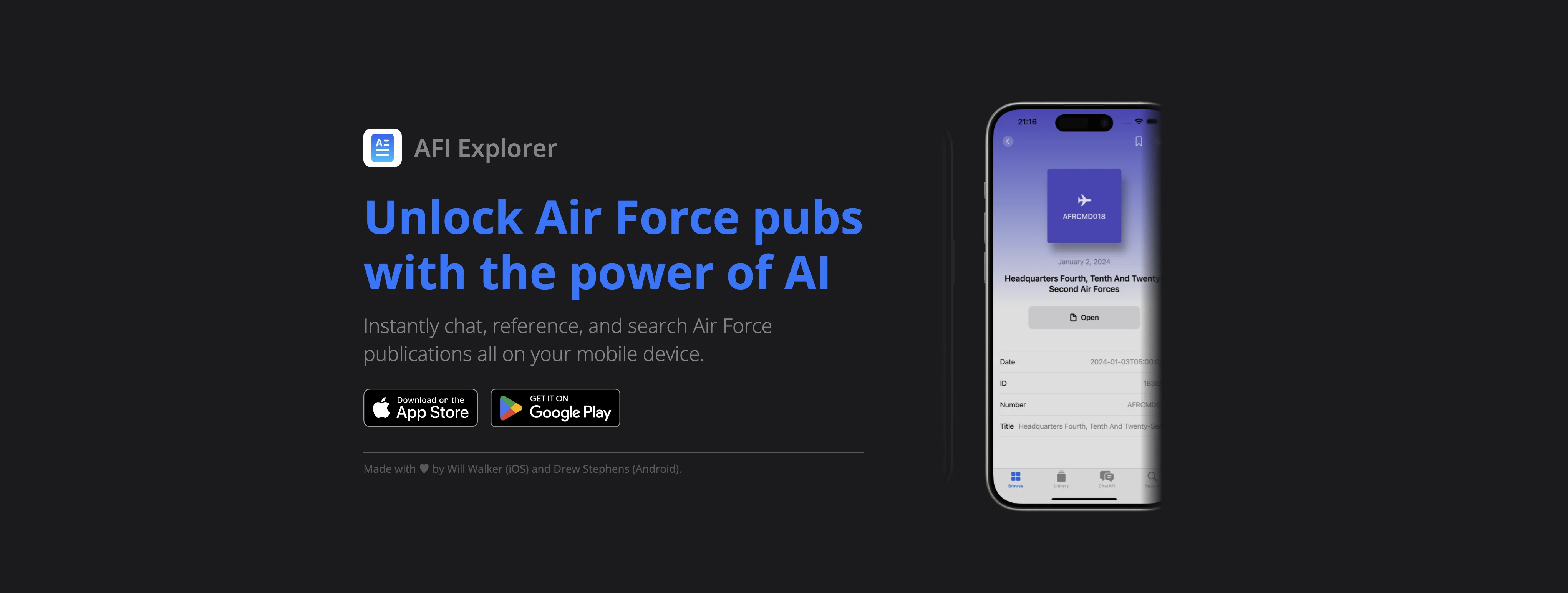 AFI Explorer website