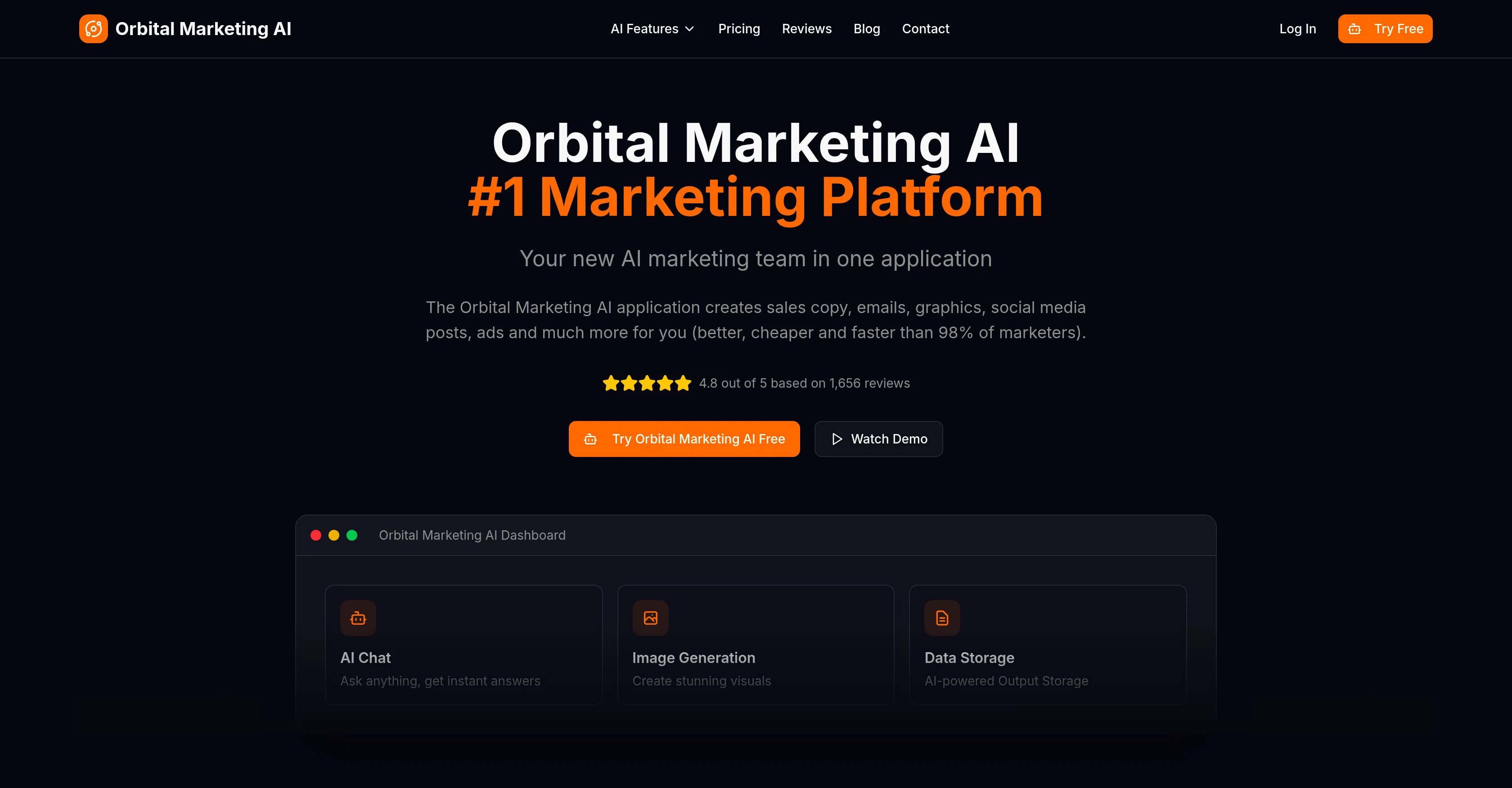 Orbital Marketing AI website