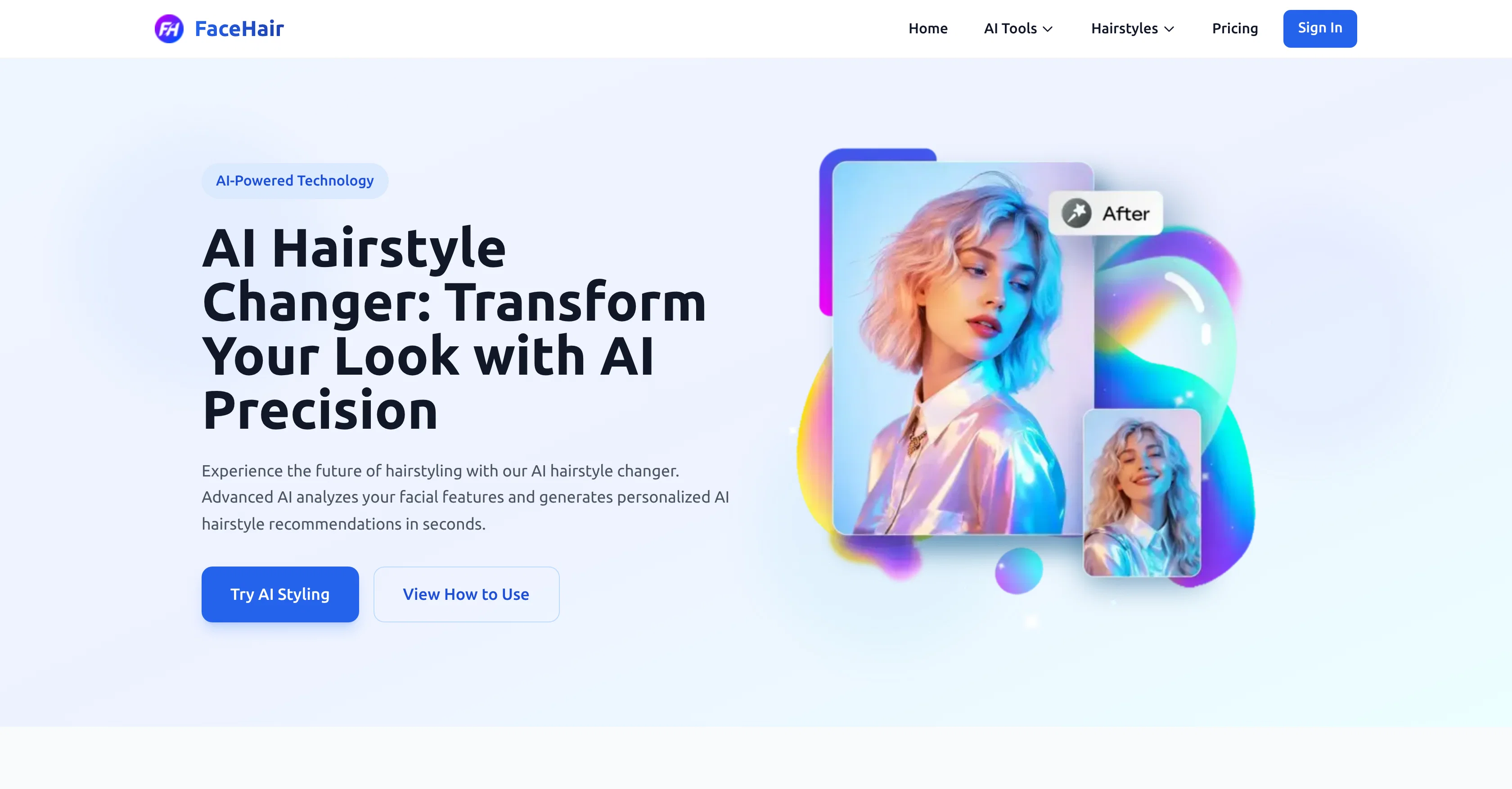 AI Hairstyle Changer website