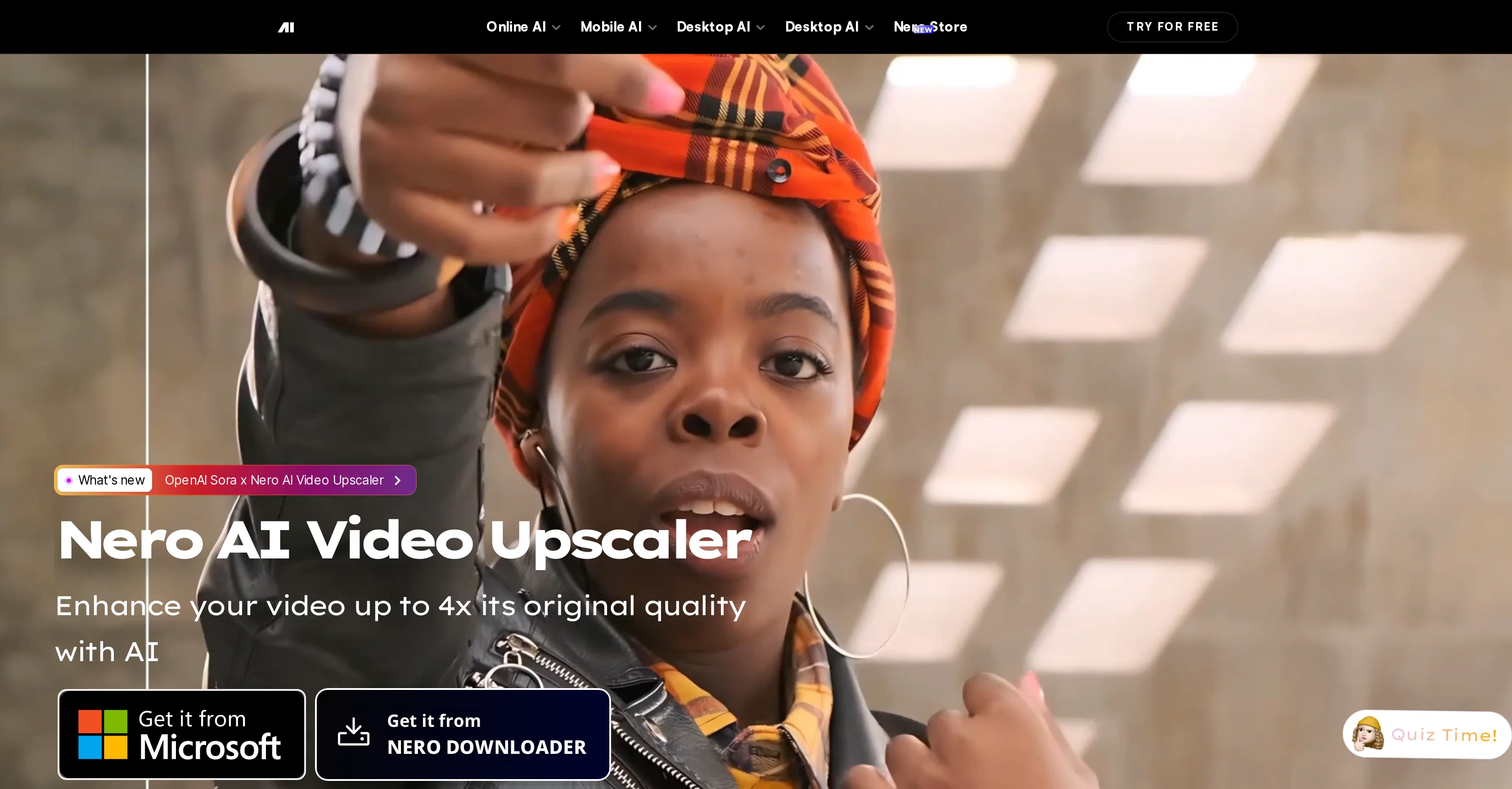 Nero AI Video Upscaler website