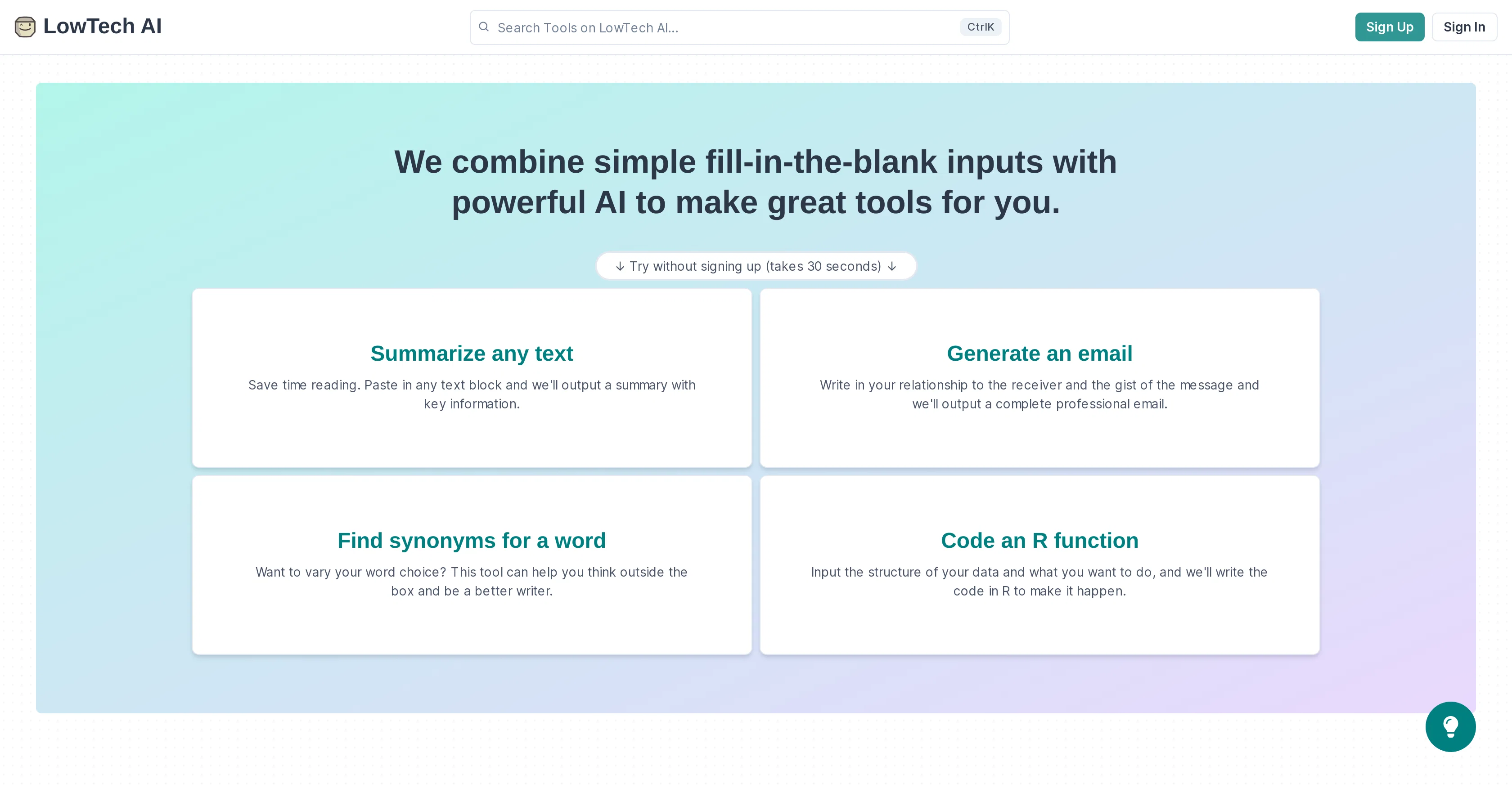 Lowtech website