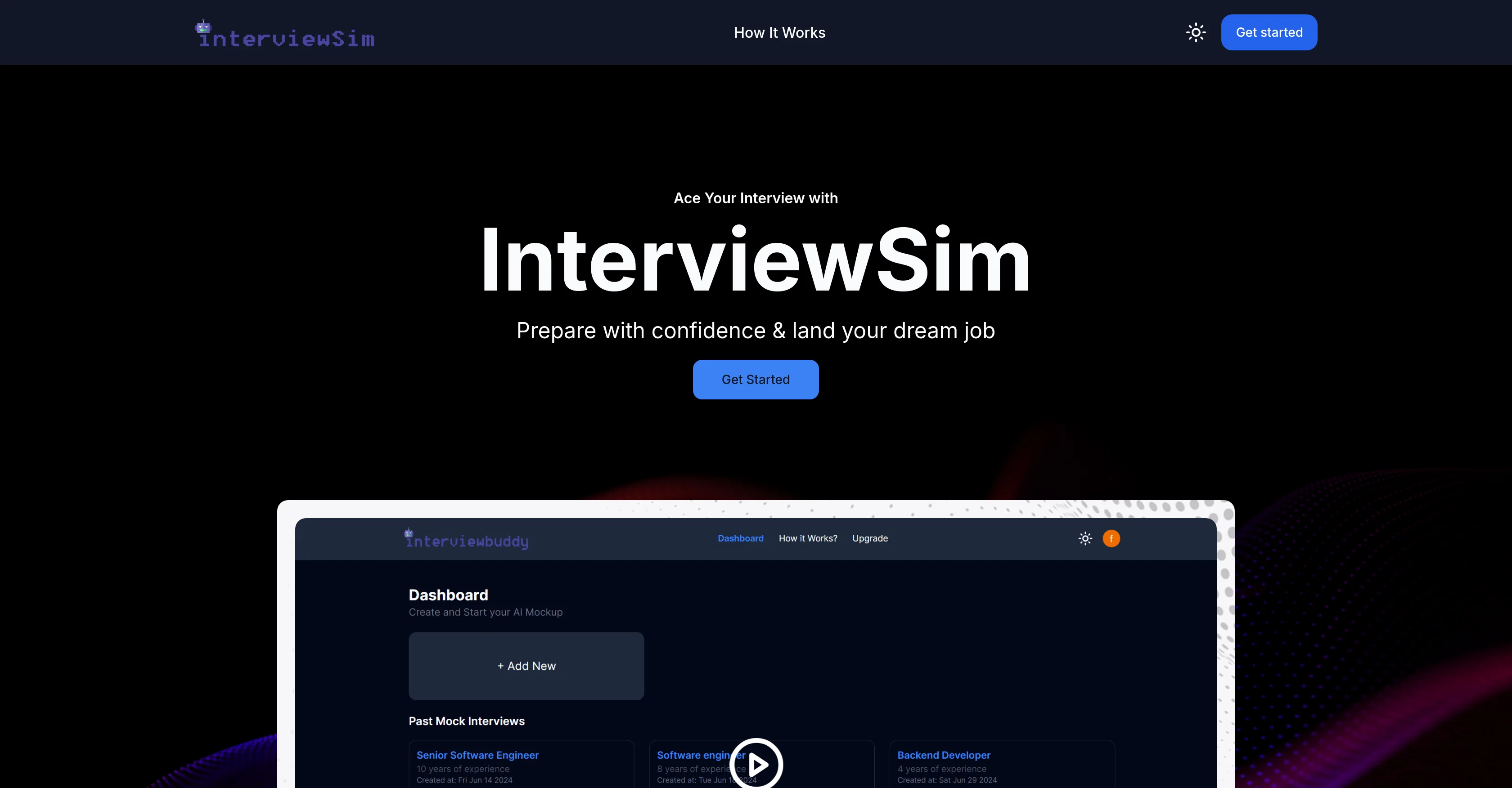 InterviewSim website