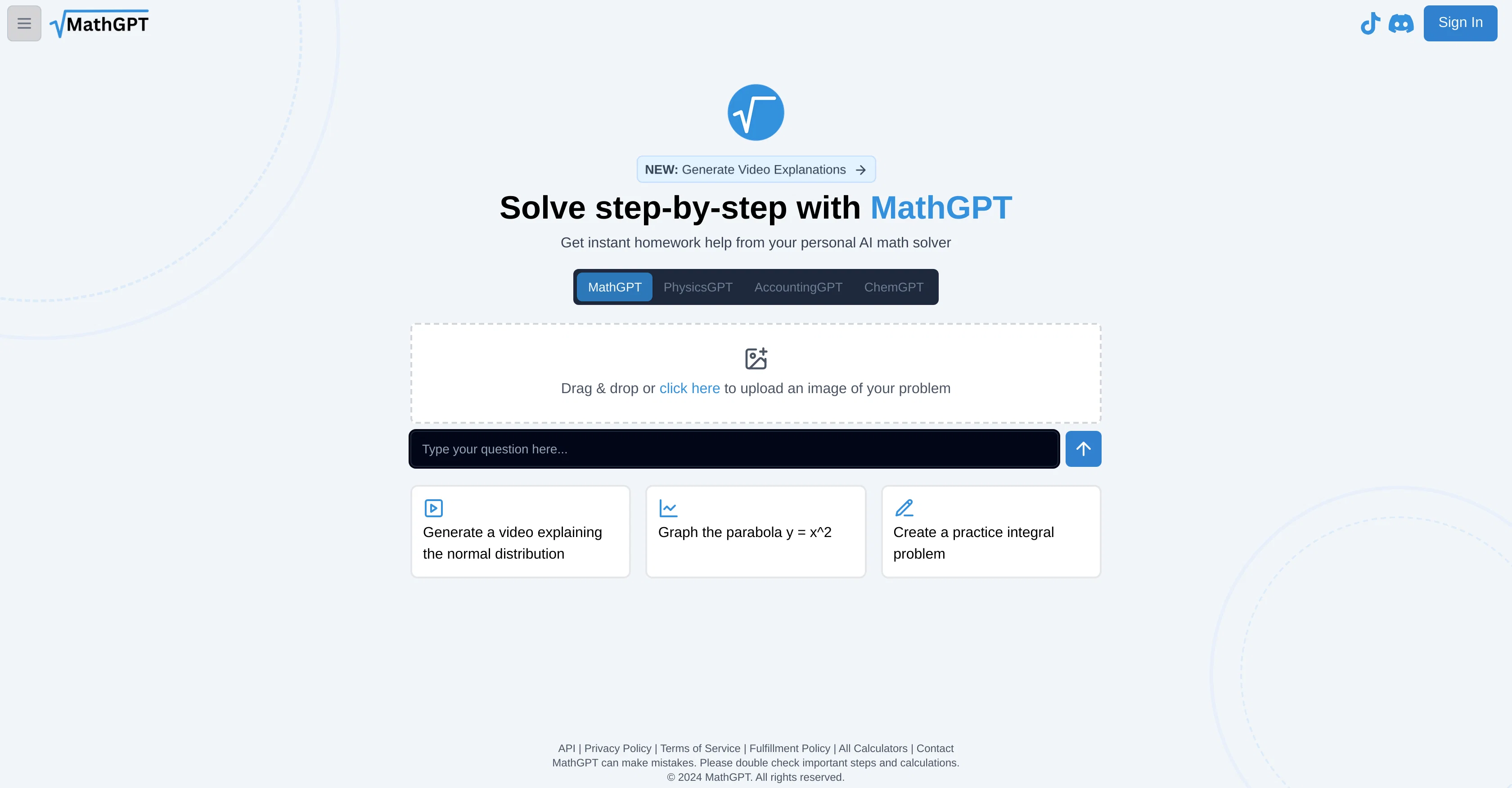 MathGPT website