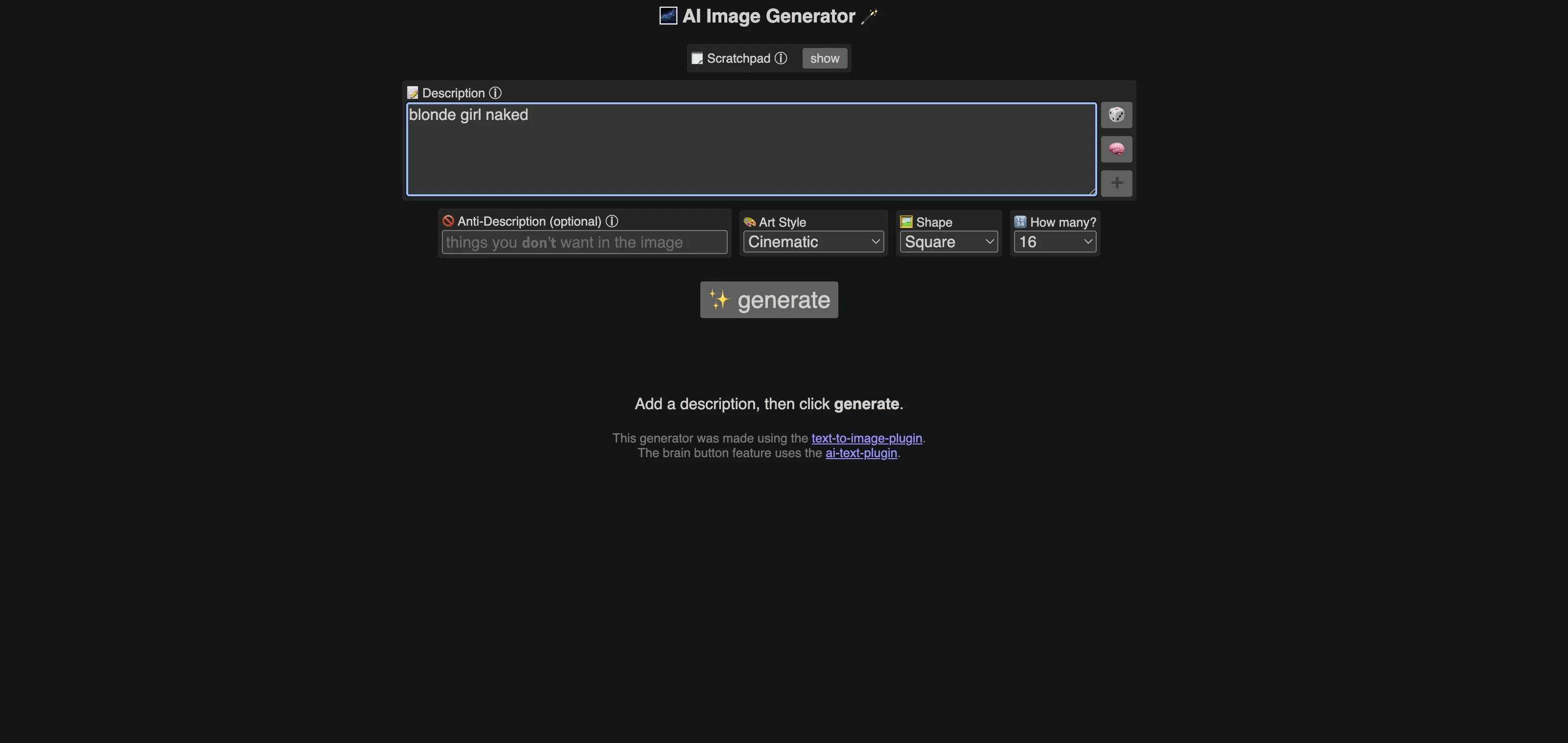 Perchance website