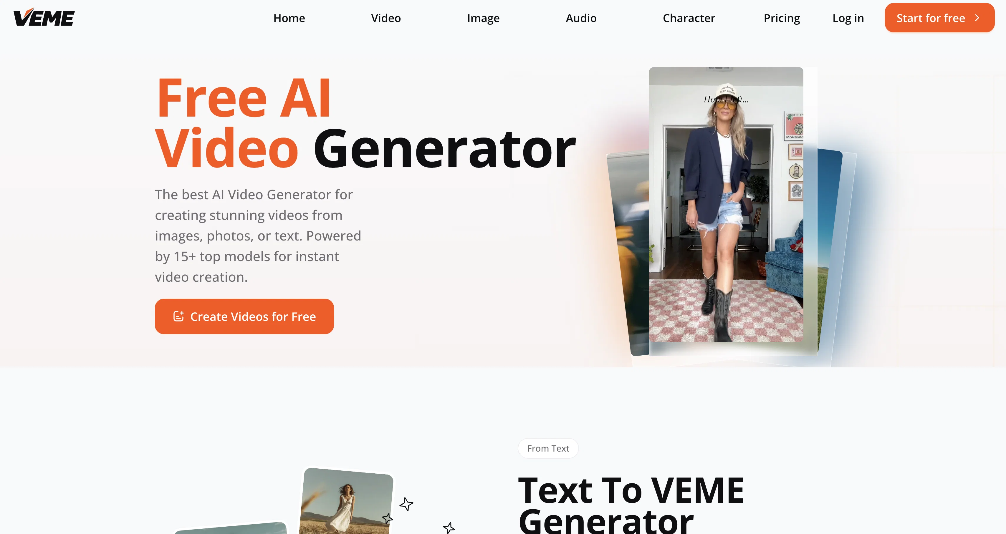 VEME AI website