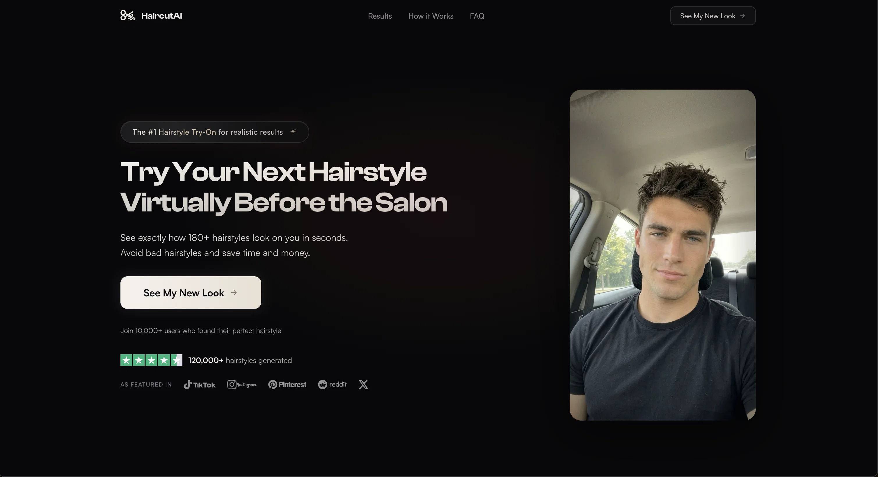 HaircutAI website