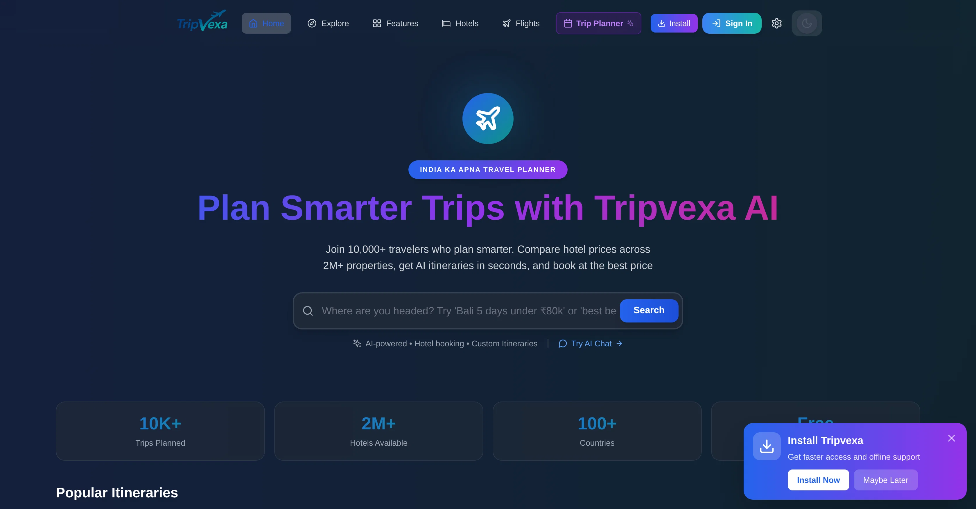 Tripvexa website