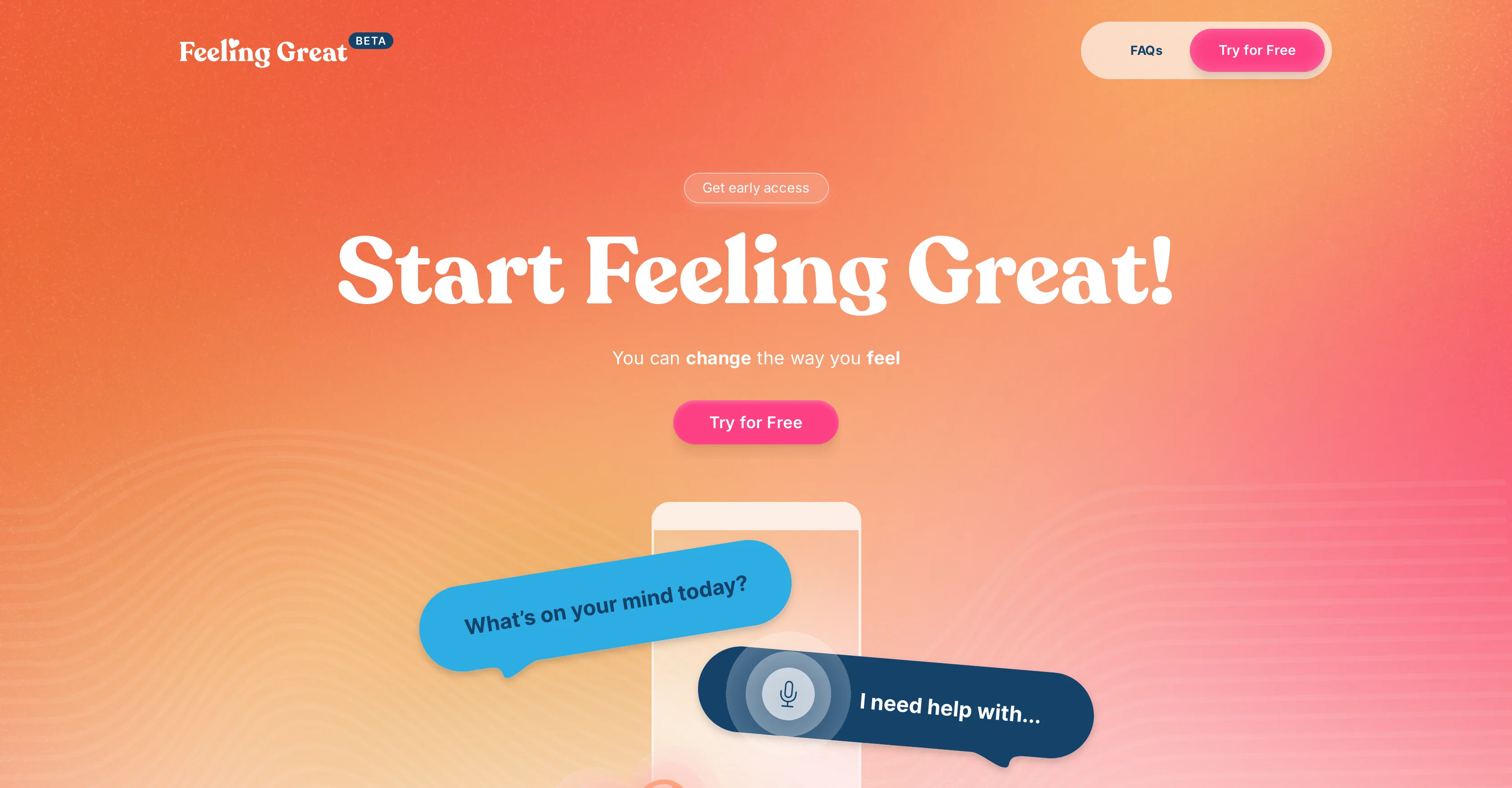 Feeling Great App website