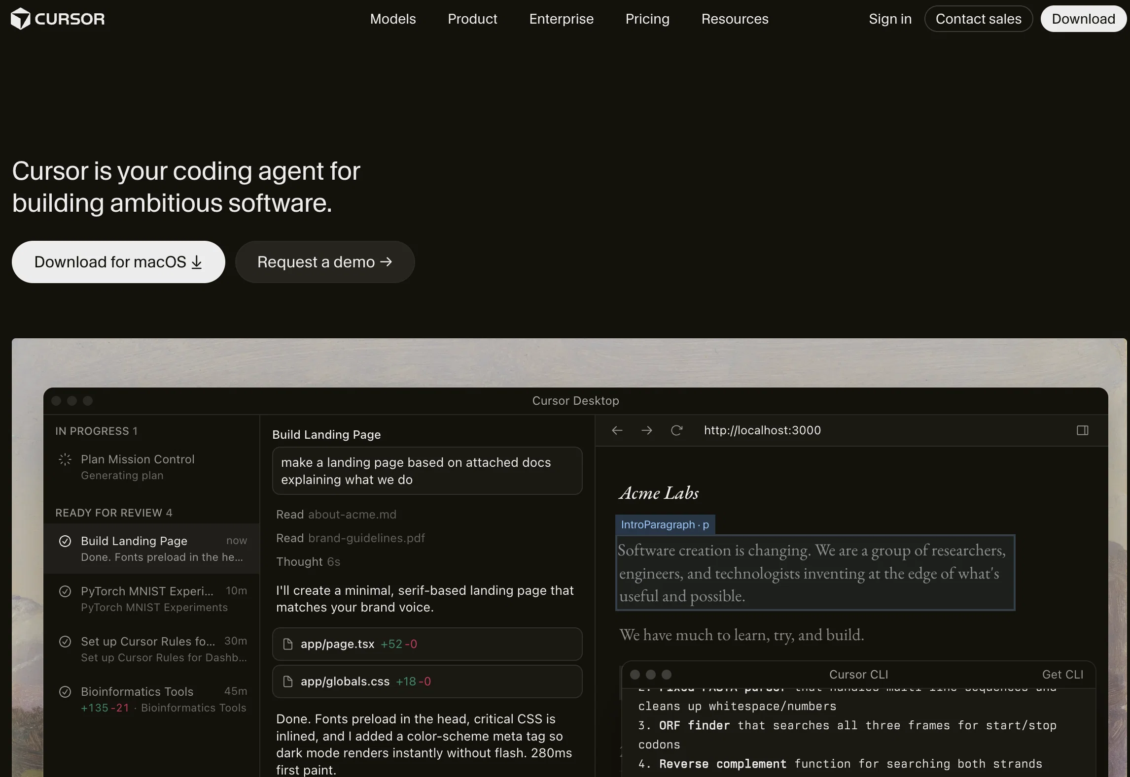 Cursor website
