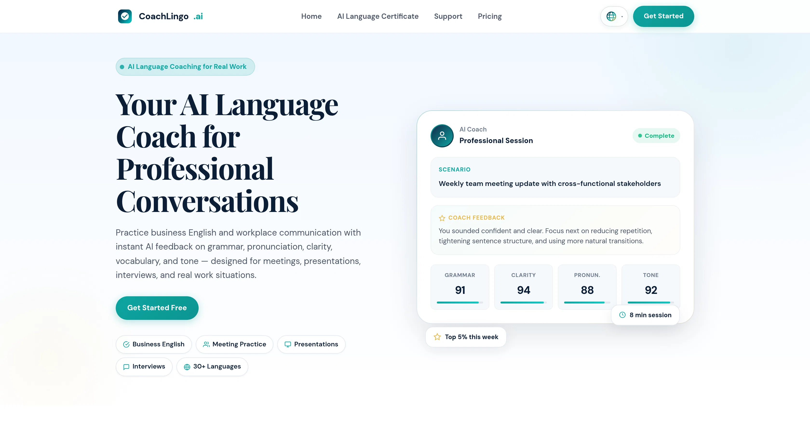 CoachLingo.ai website