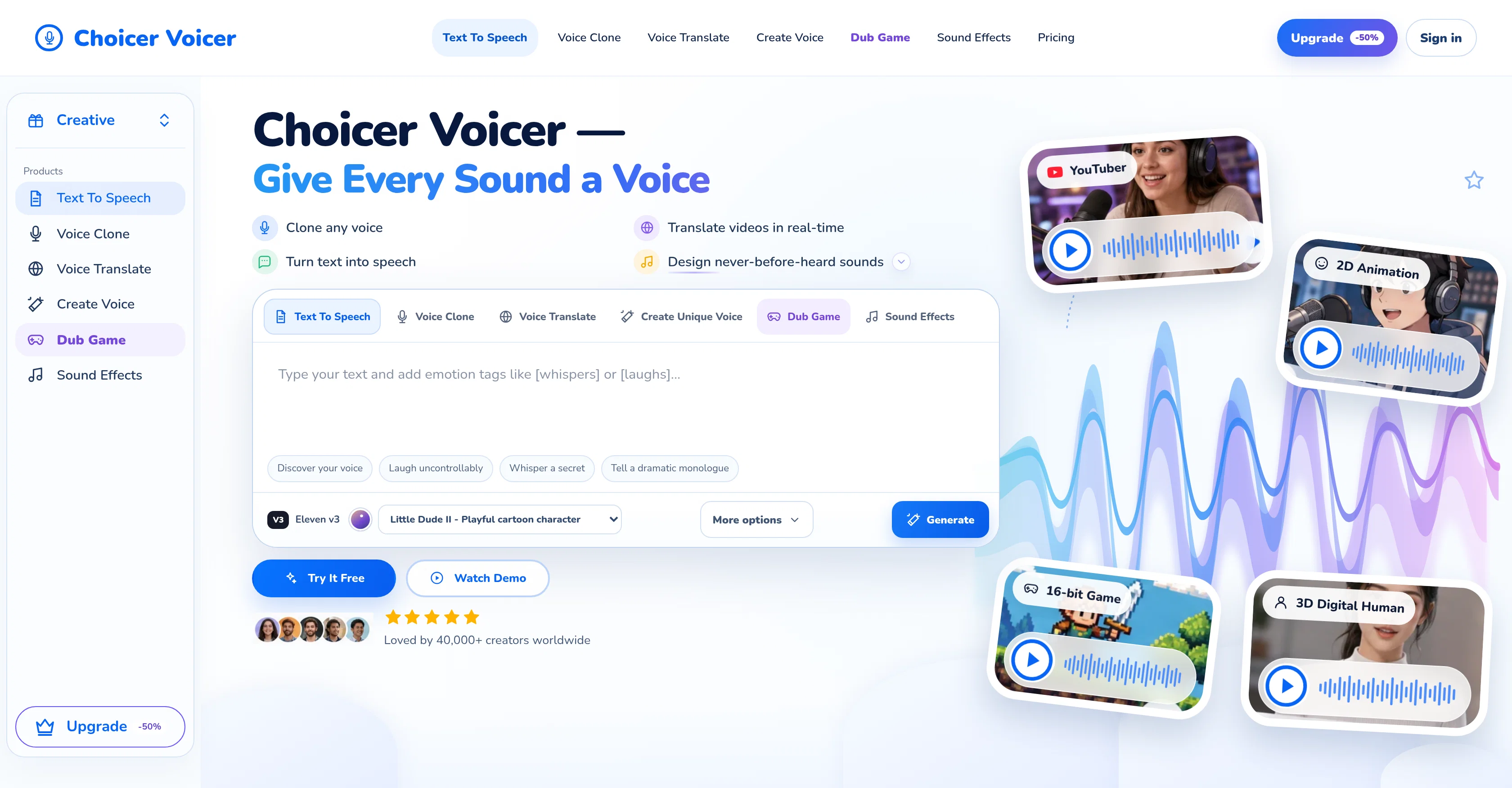 Choicer Voicer website