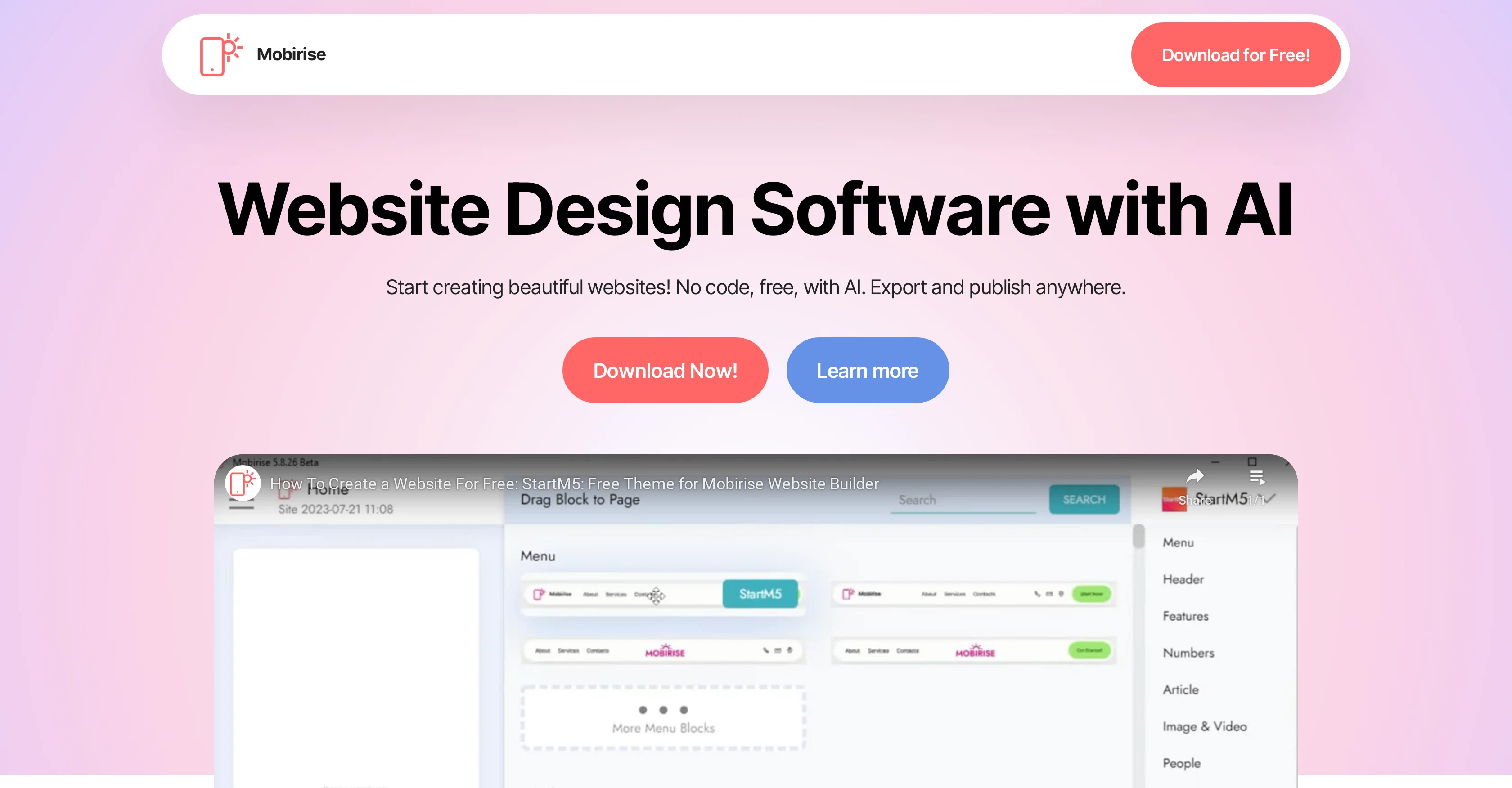 Mobirise website