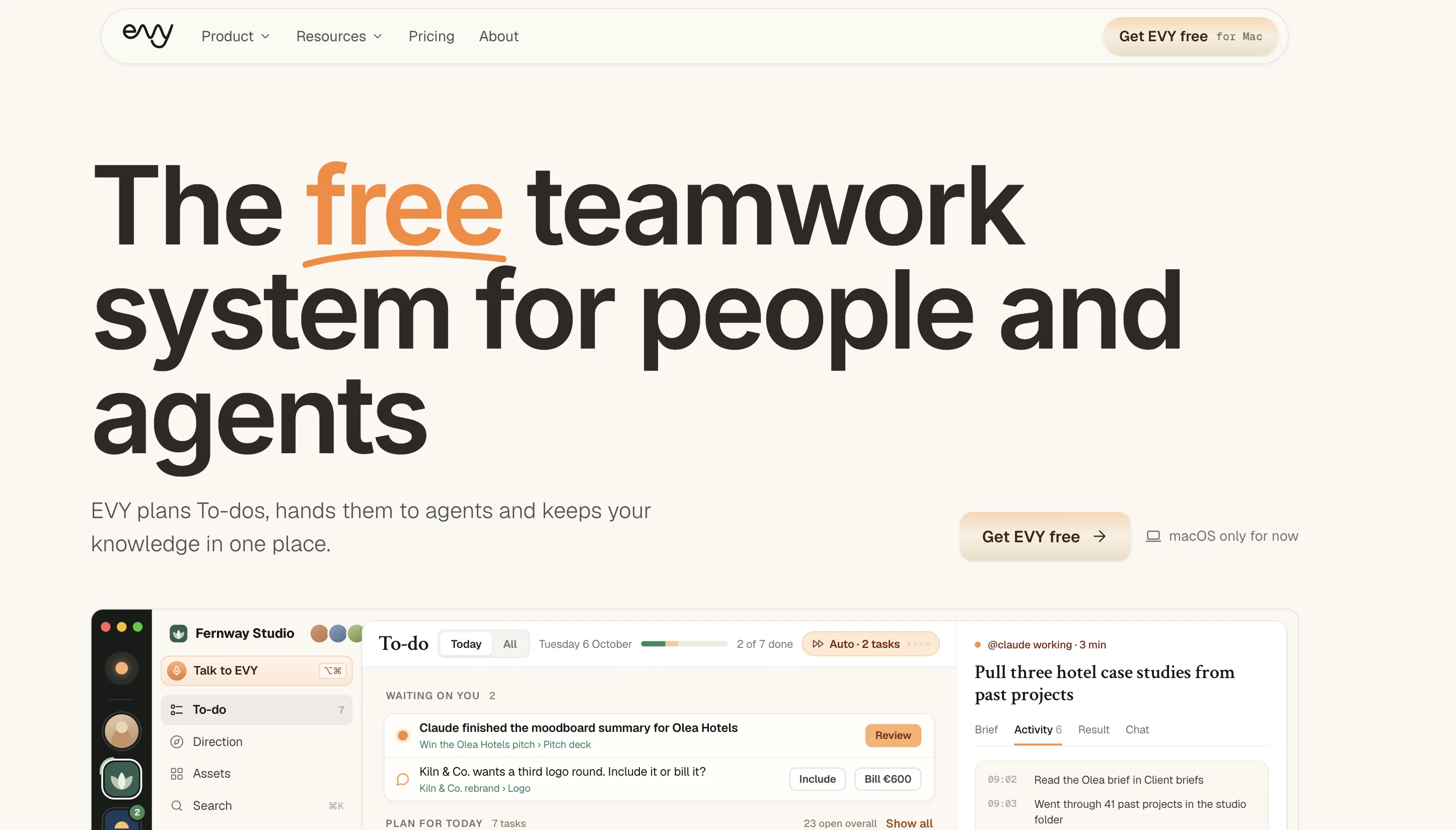 EVY - your AI co-creator website