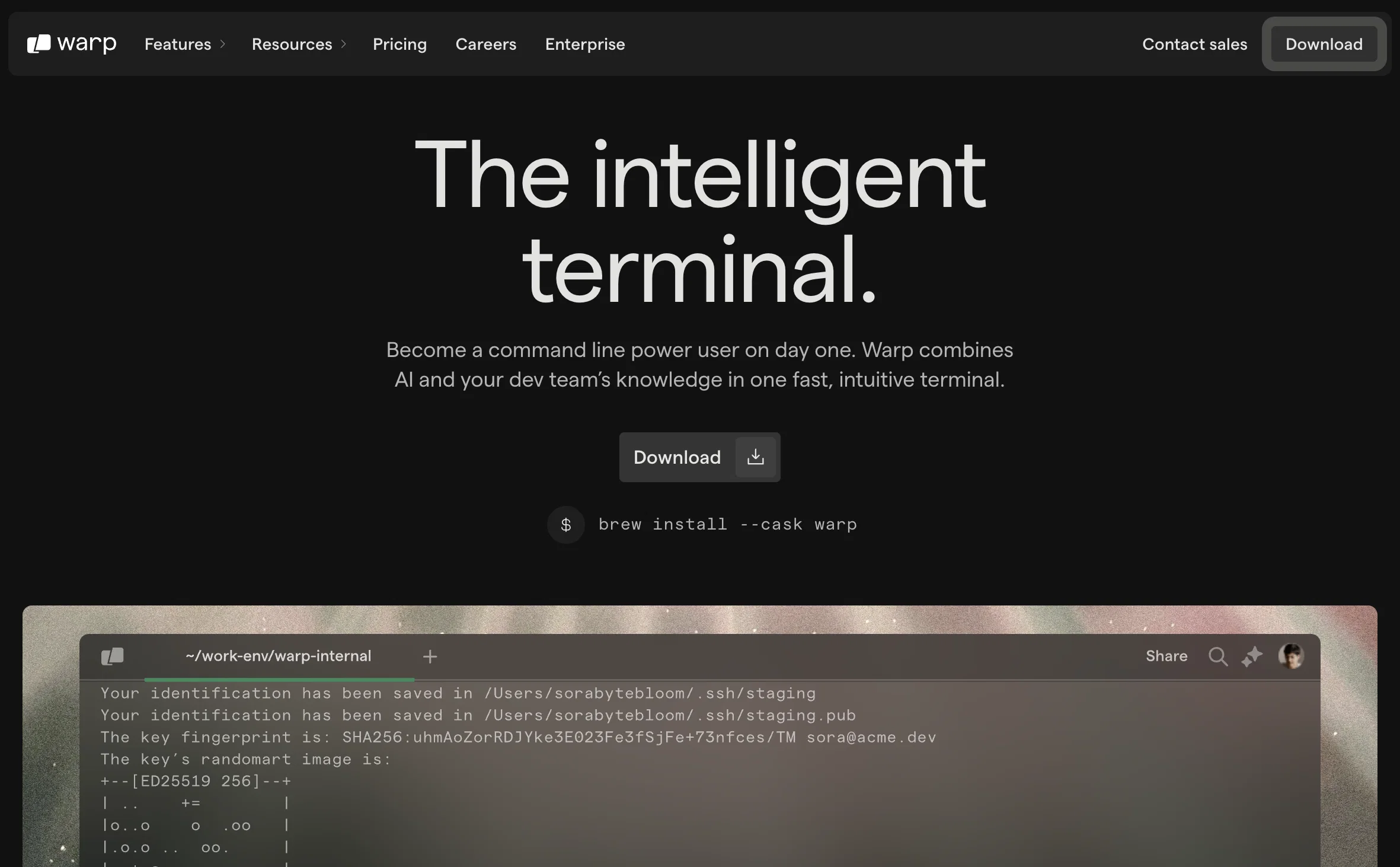 Warp website