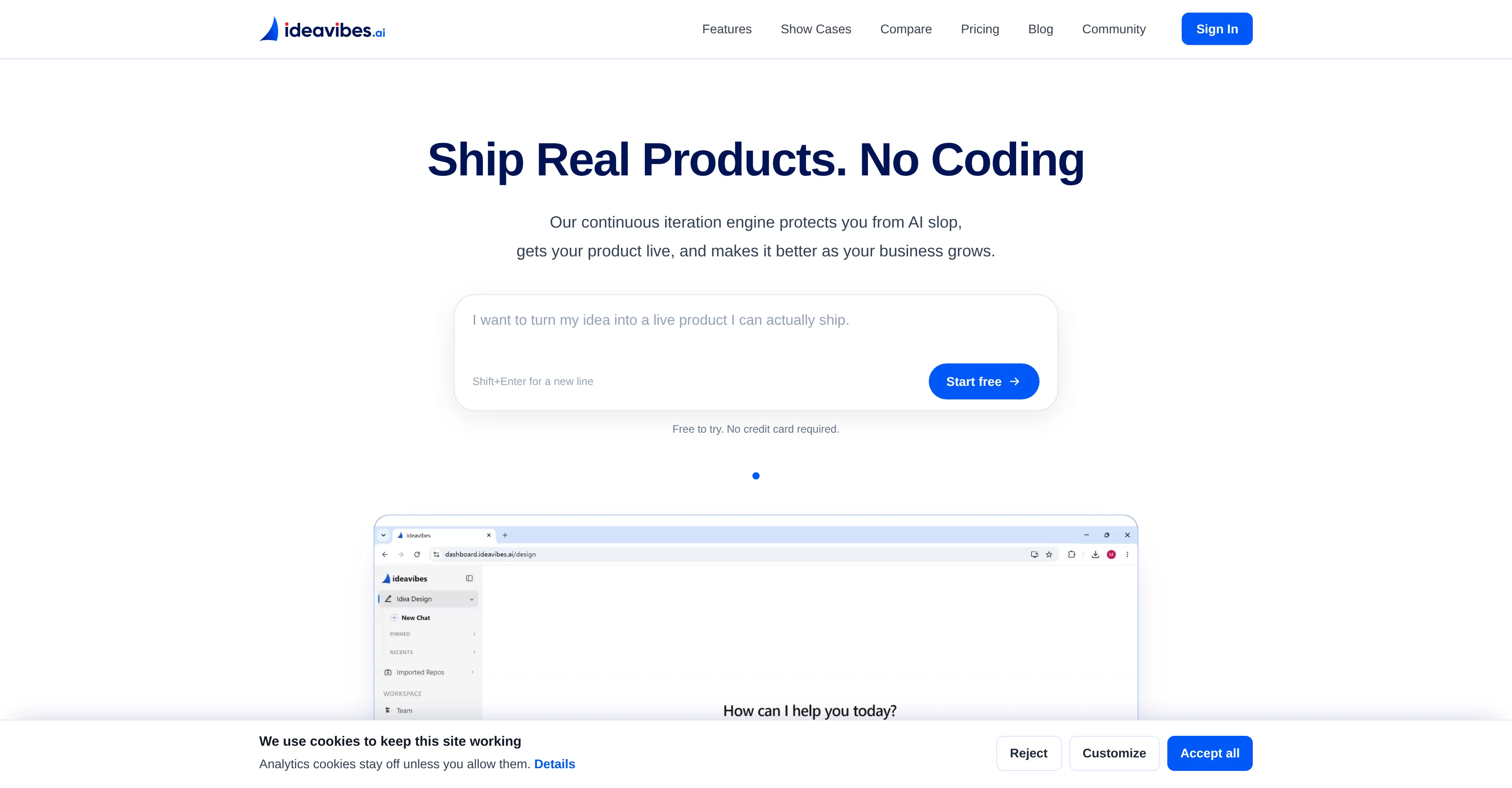 Ideavibes AI website