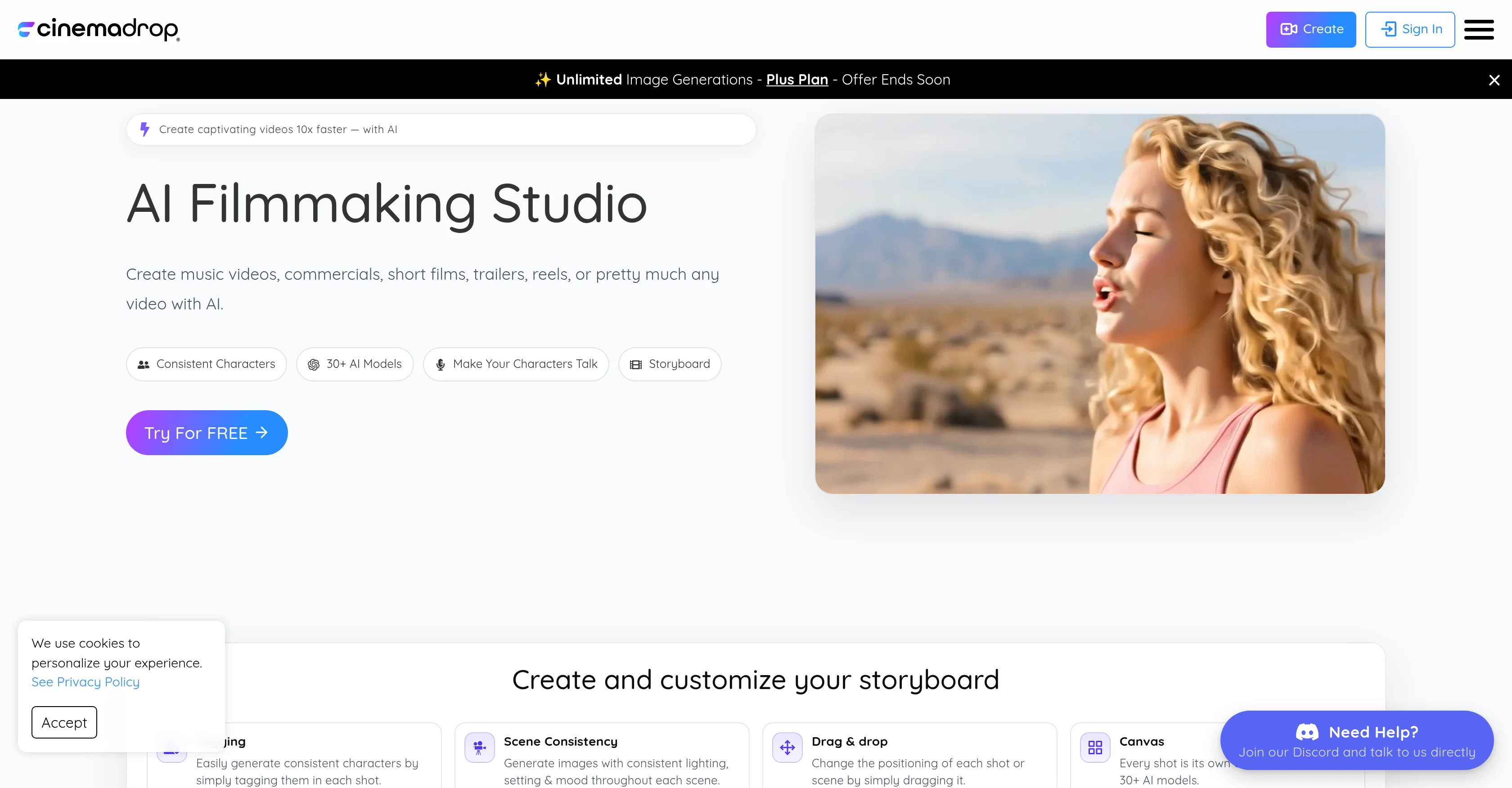 CinemaDrop website