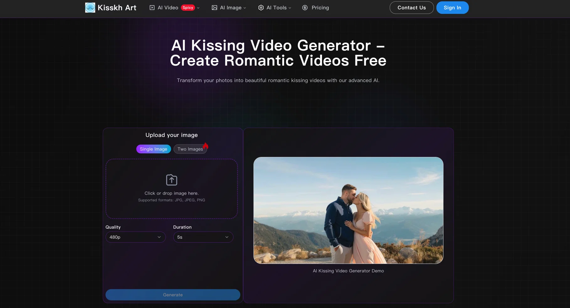 AI Kiss Unlimited website