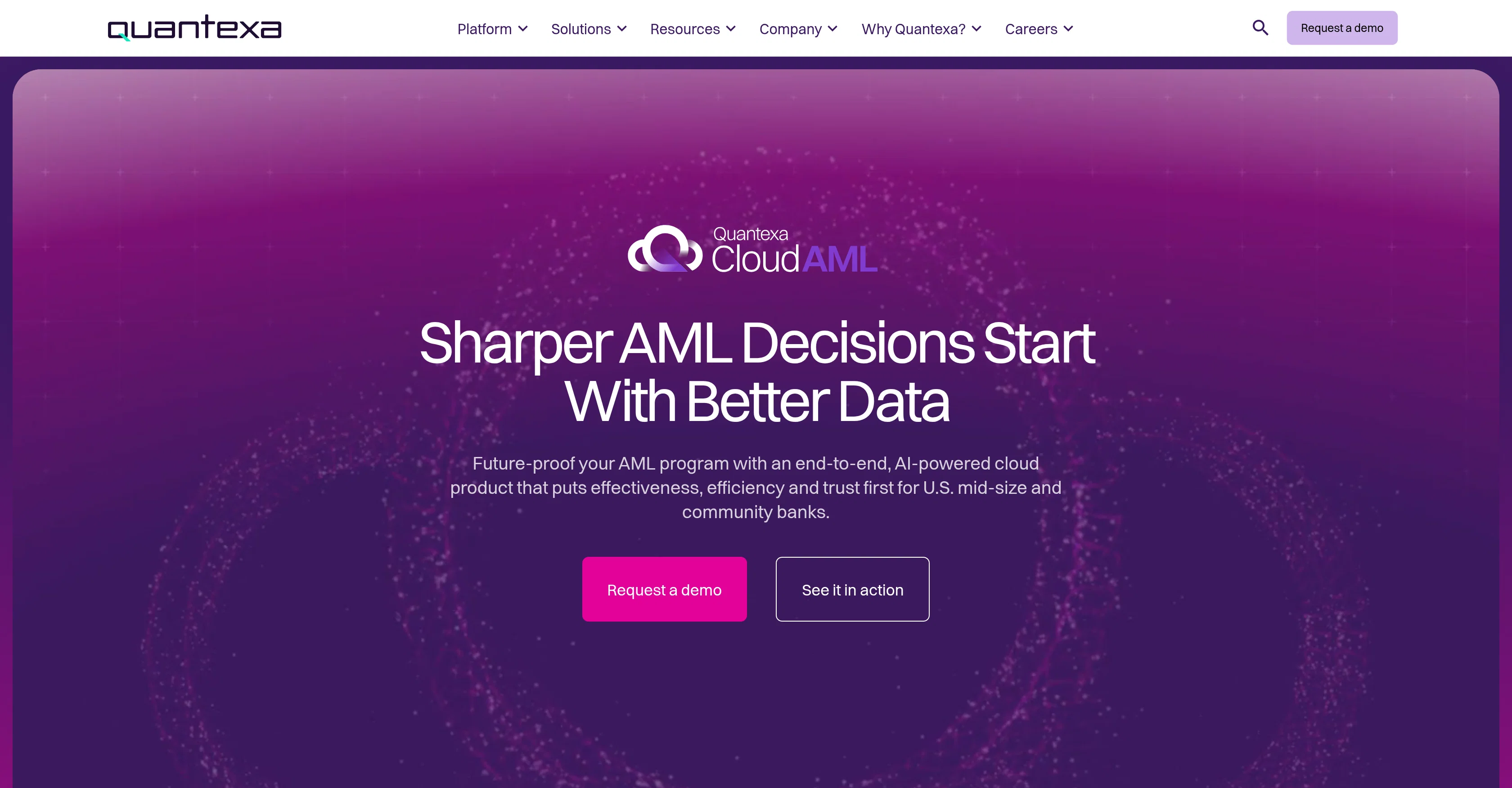 Quantexa Cloud AML website