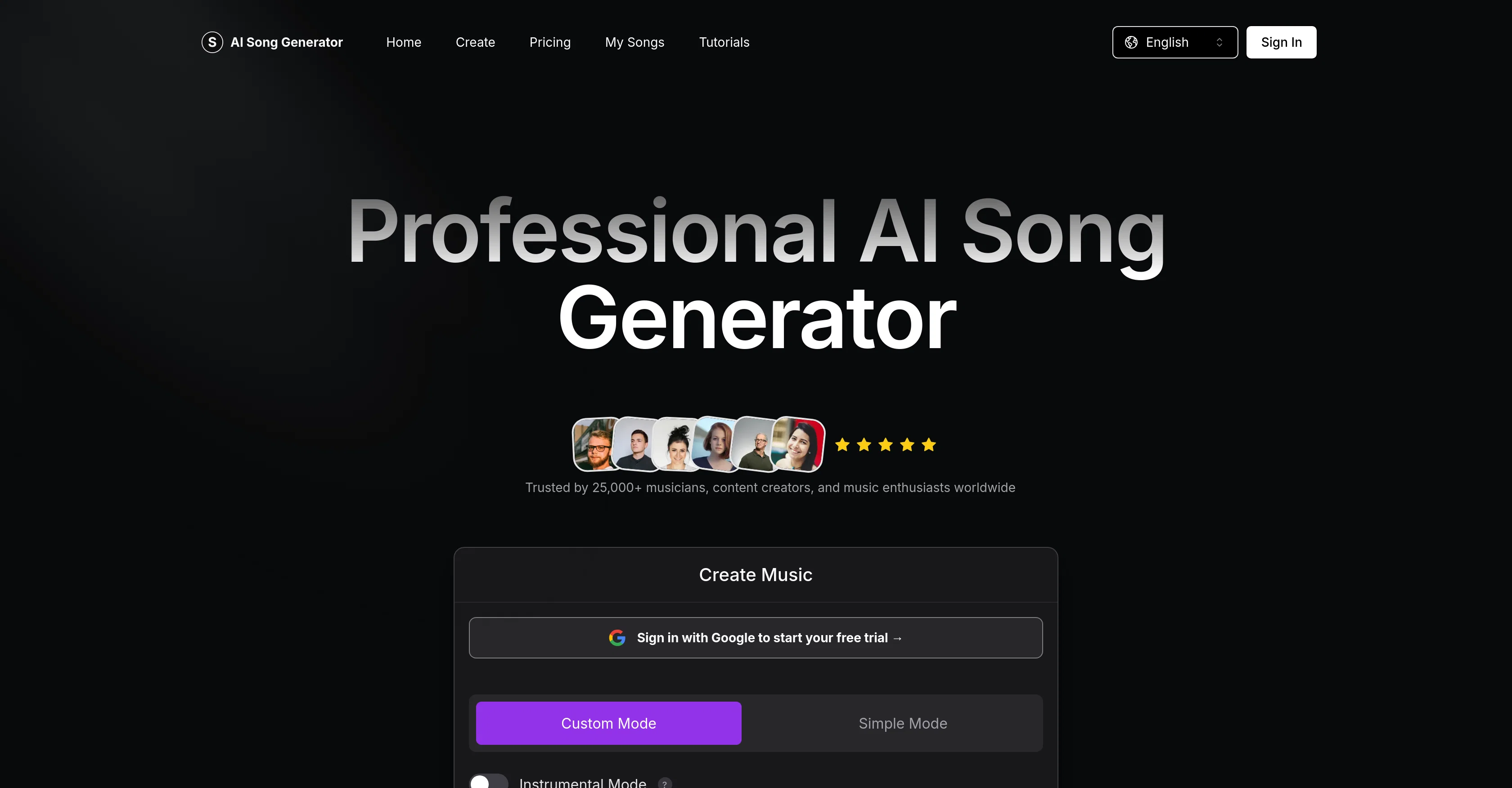 AI Song Generator AI website