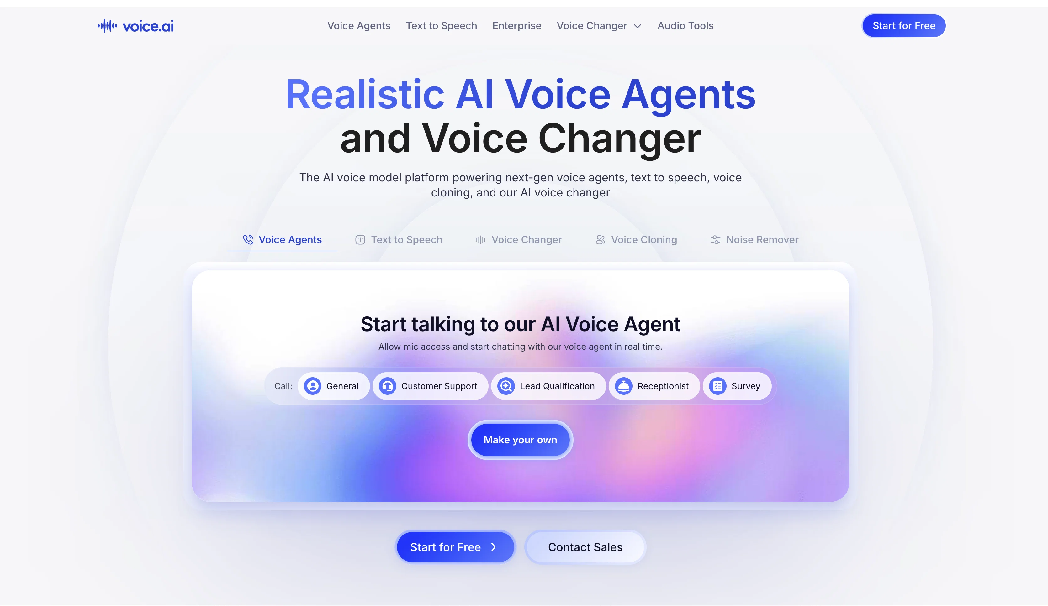 Voice AI website