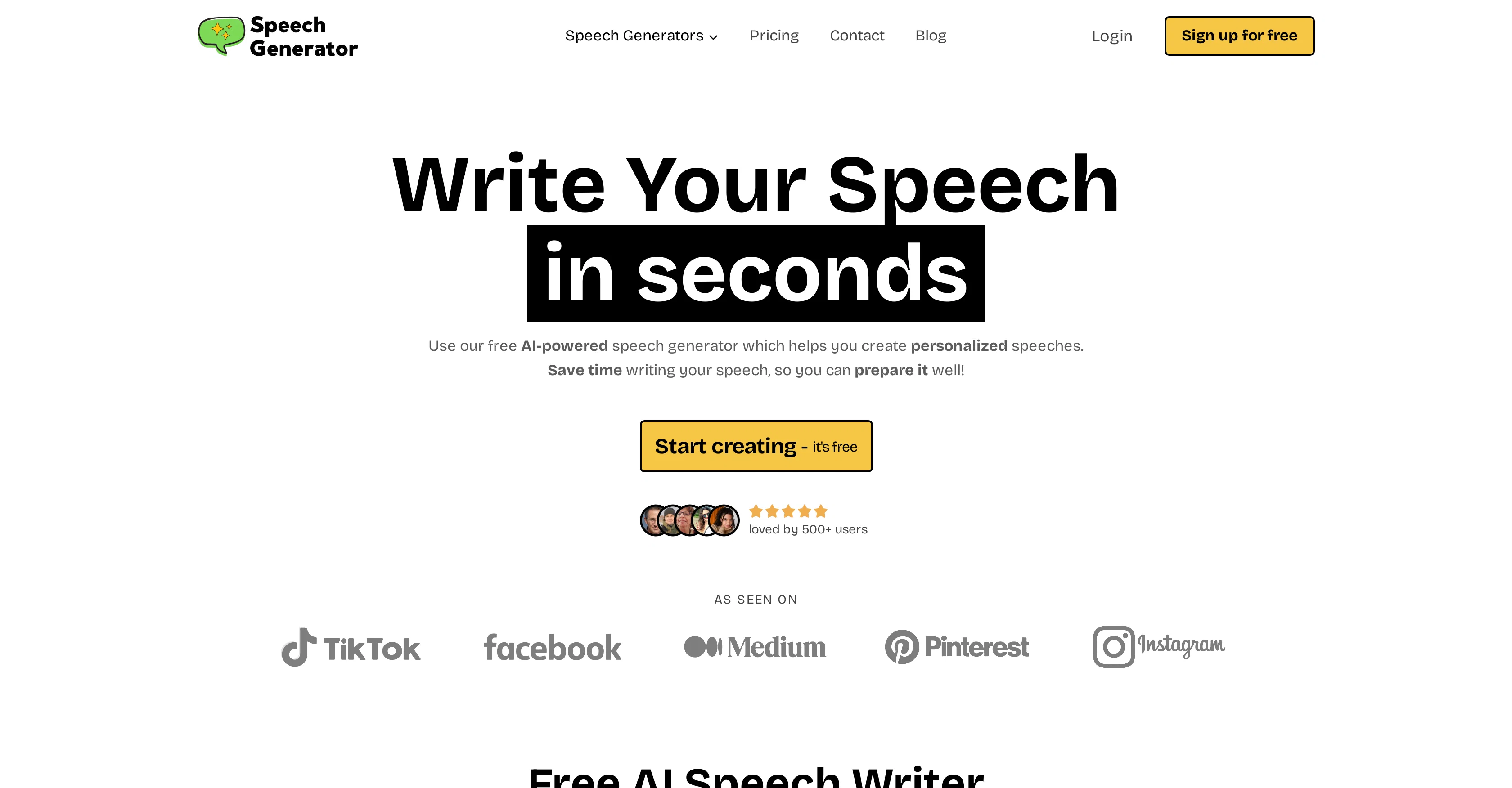 AI Speech Generator website