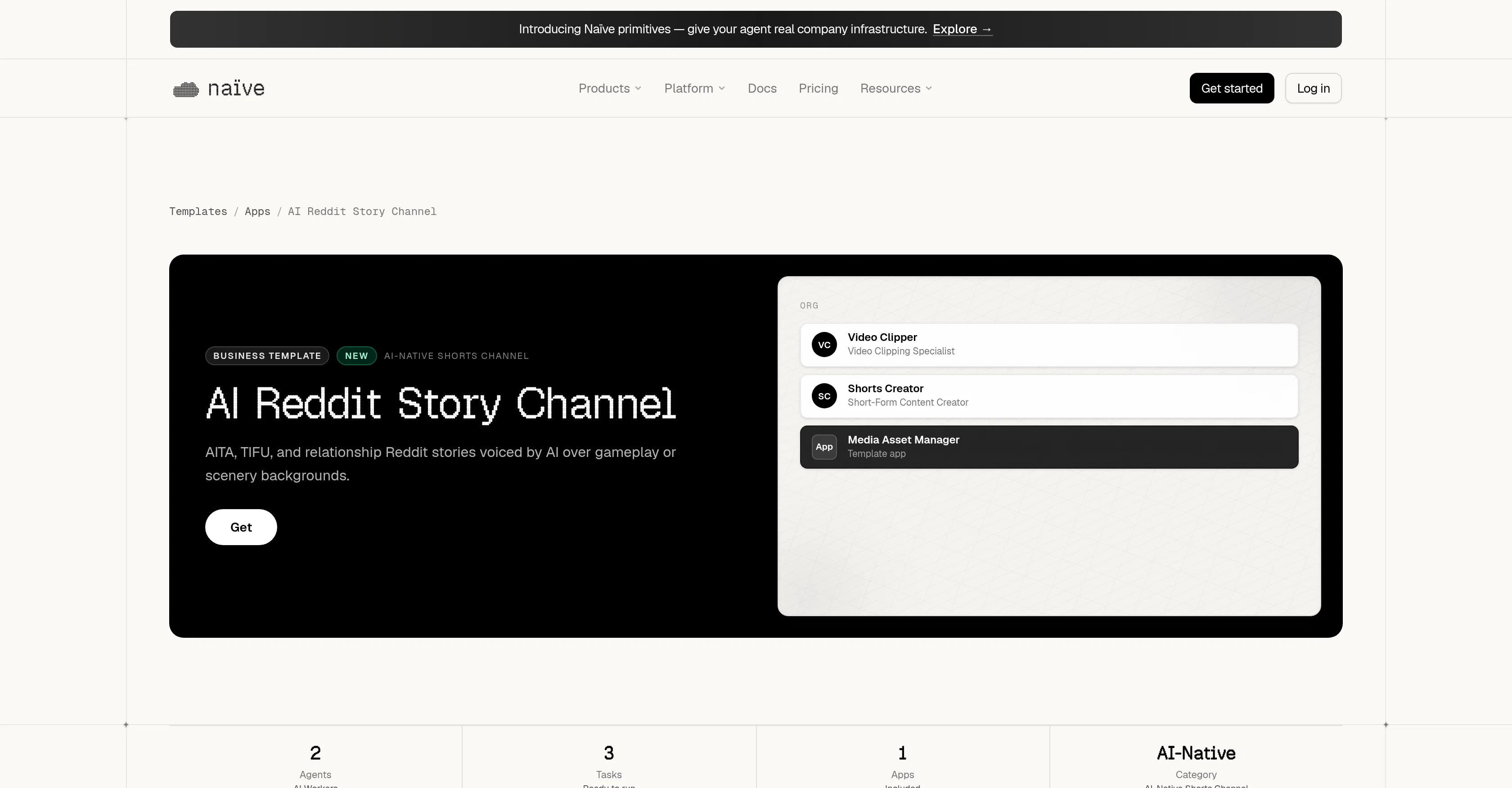 Naive Reddit Story website