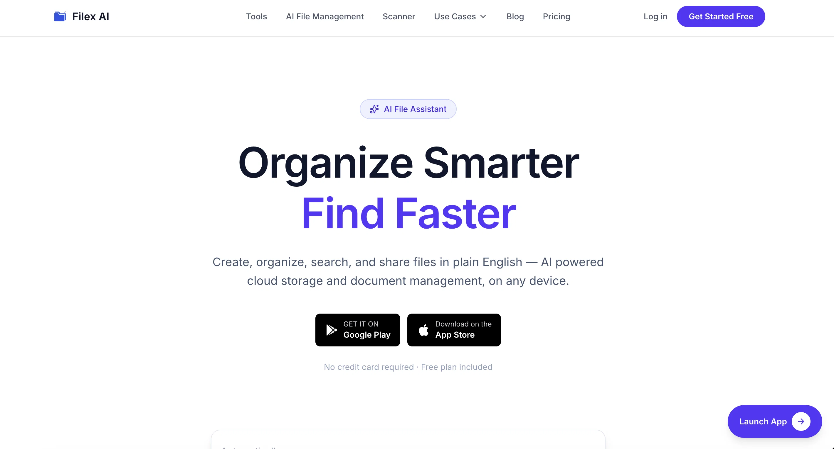 Filex AI website