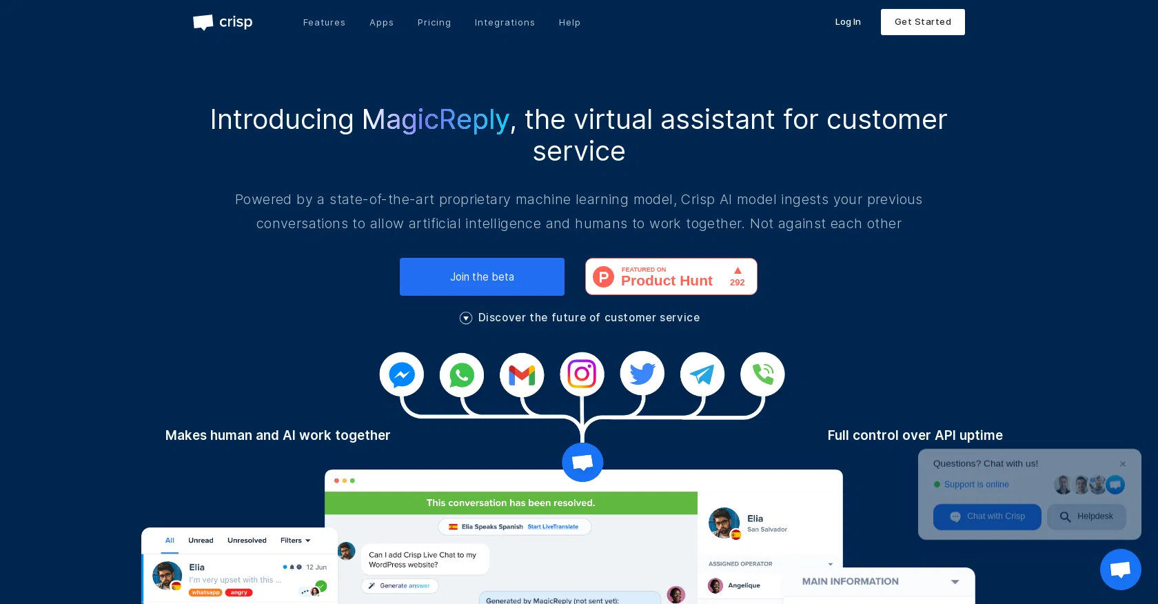 Crisp MagicReply website