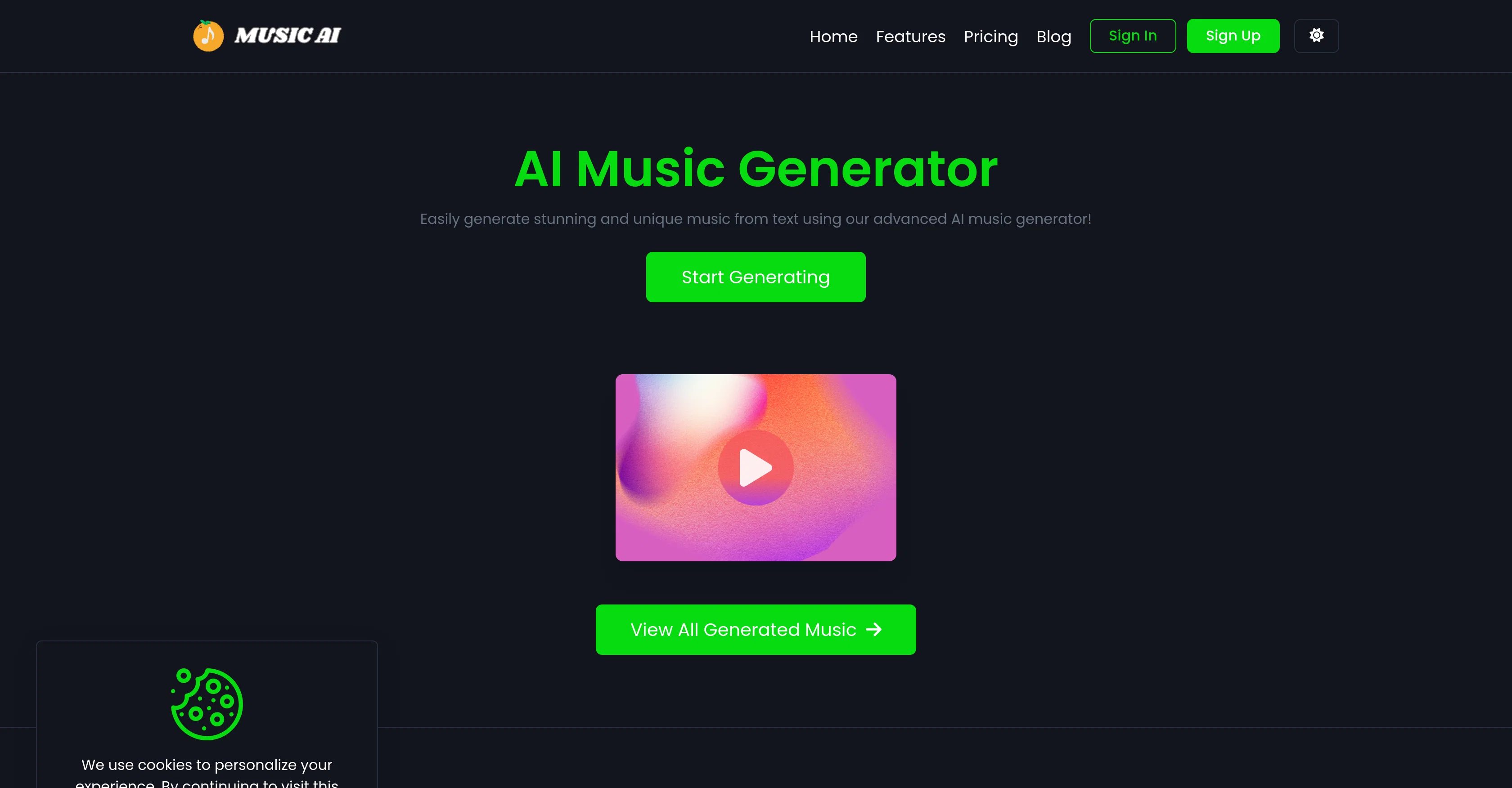 Music AI website