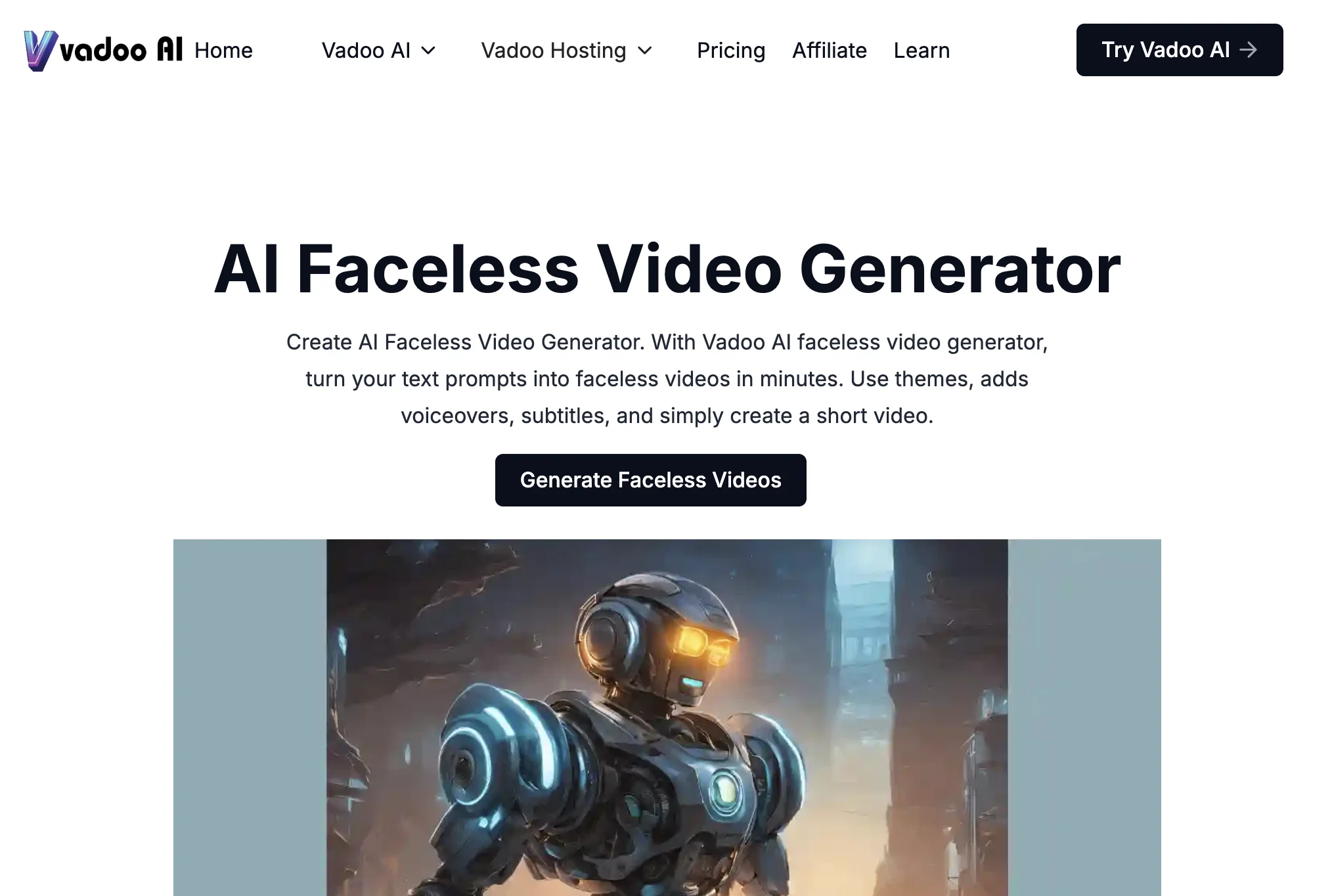 Vadoo AI website