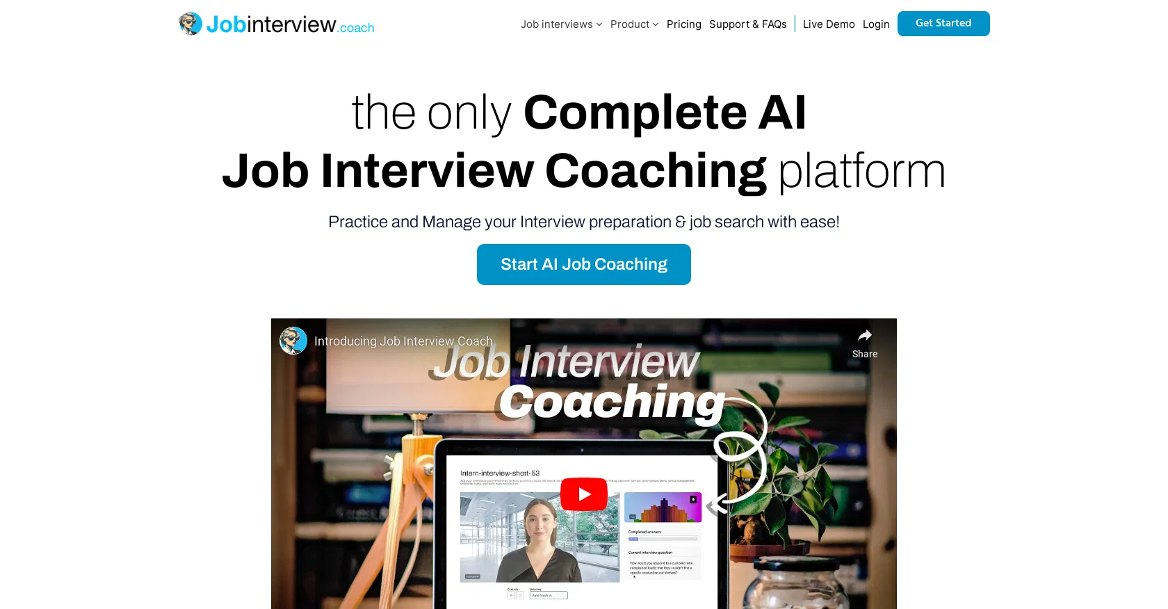 Jobinterview.coach website