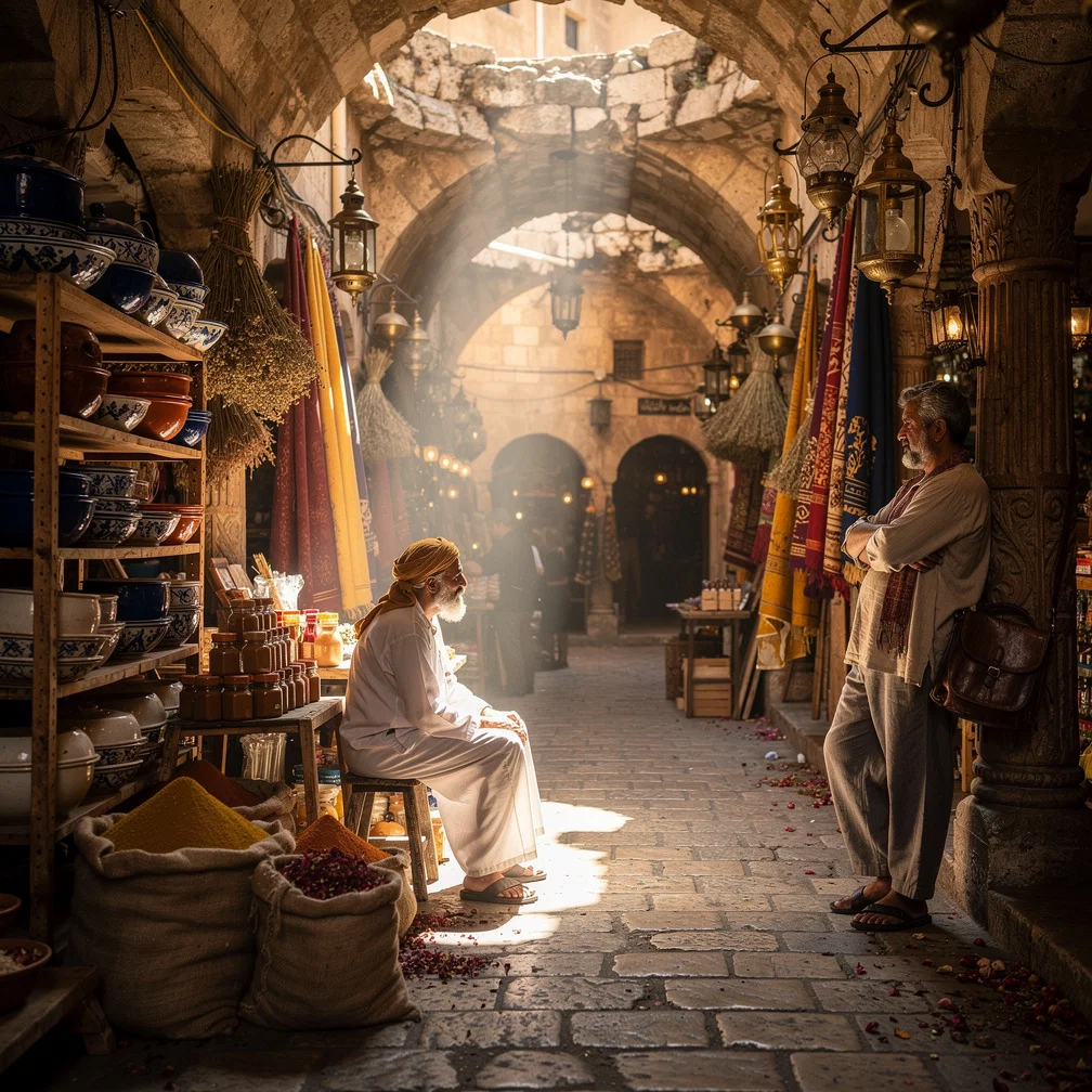 Typed in Arabic: "سوق قديم" (an old souk / market)