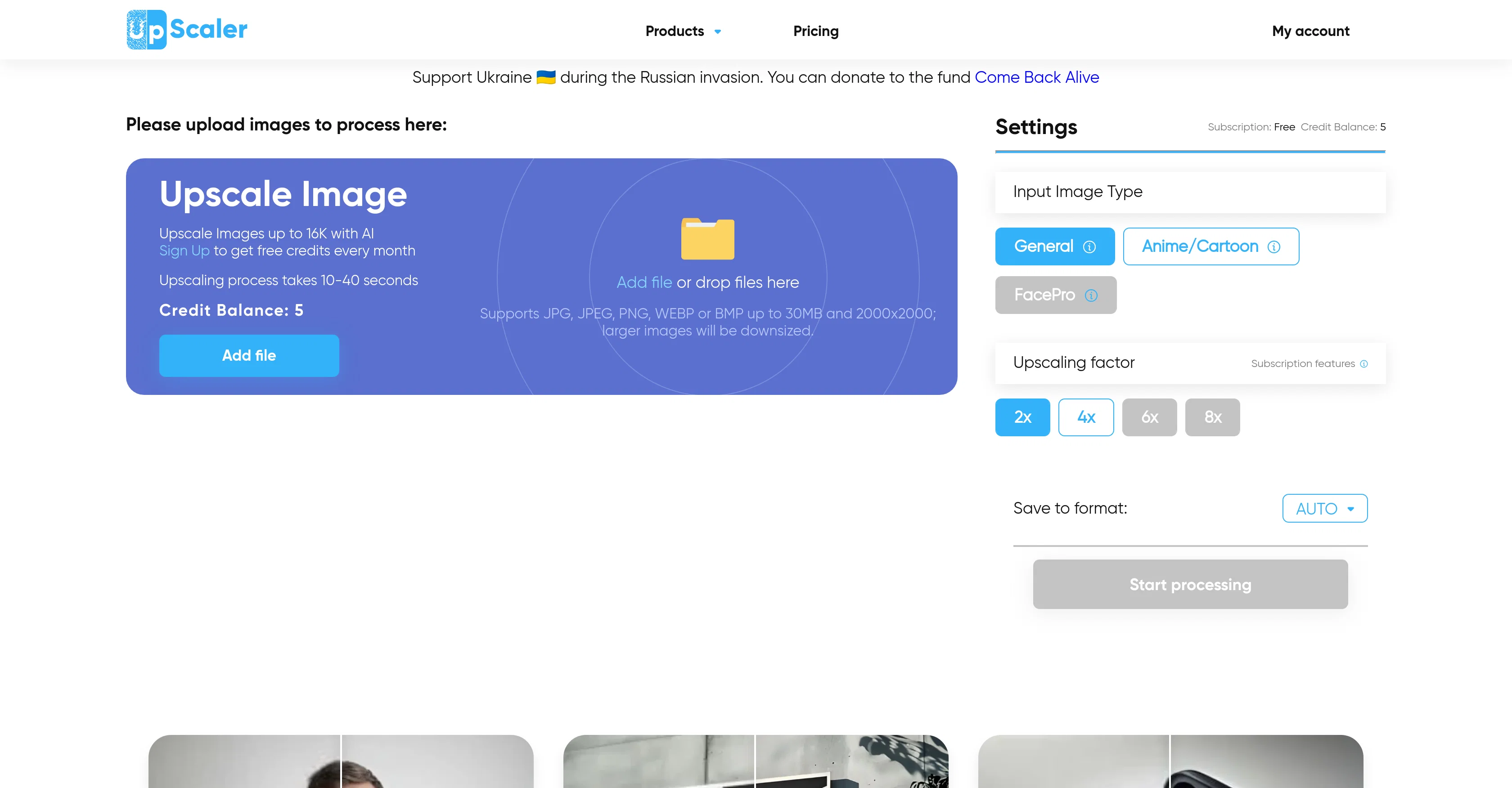 ImageUpscaler website