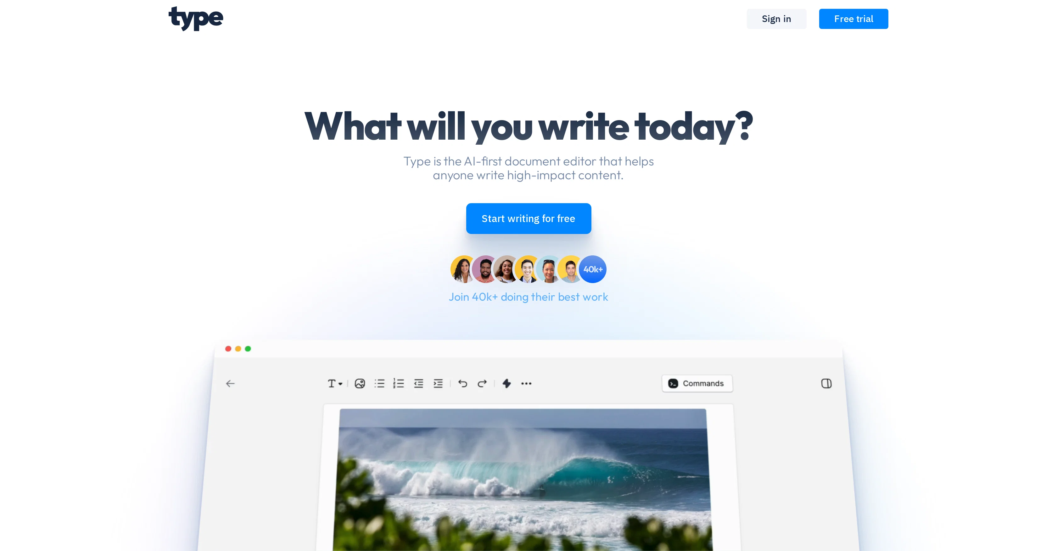 Type AI website