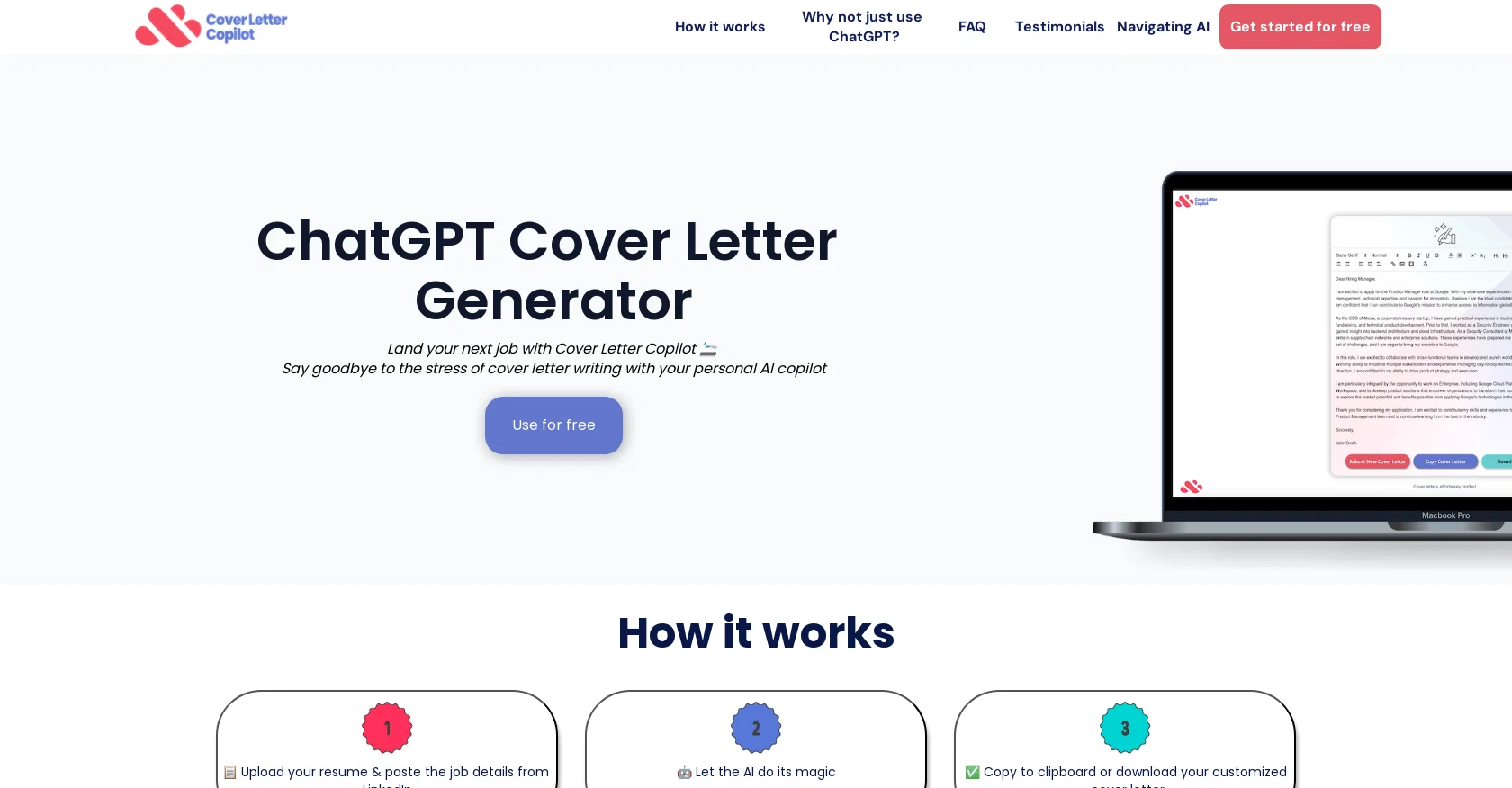 Cover Letter Copilot website