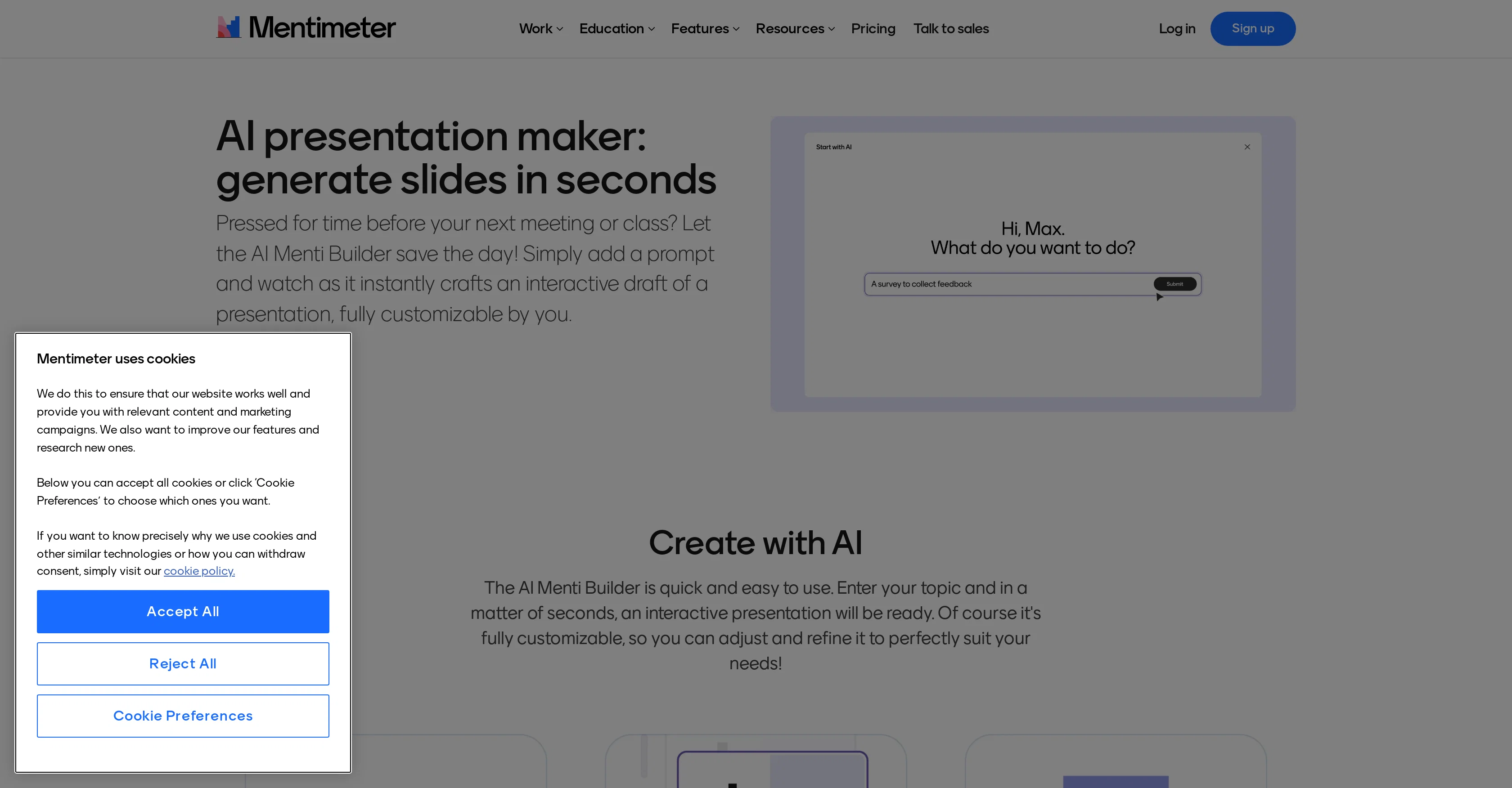 Mentimeter website