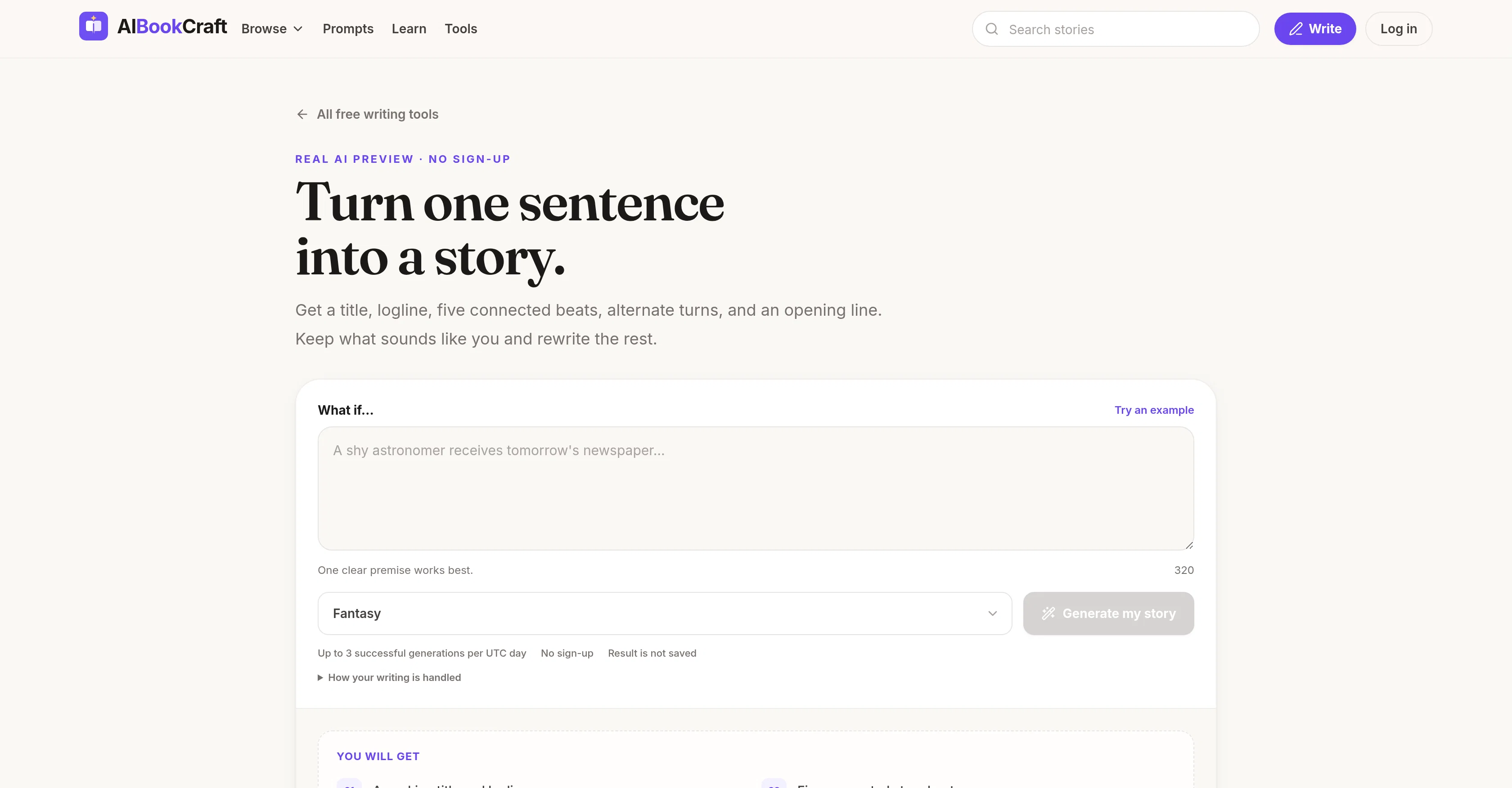 AI Book Craft website